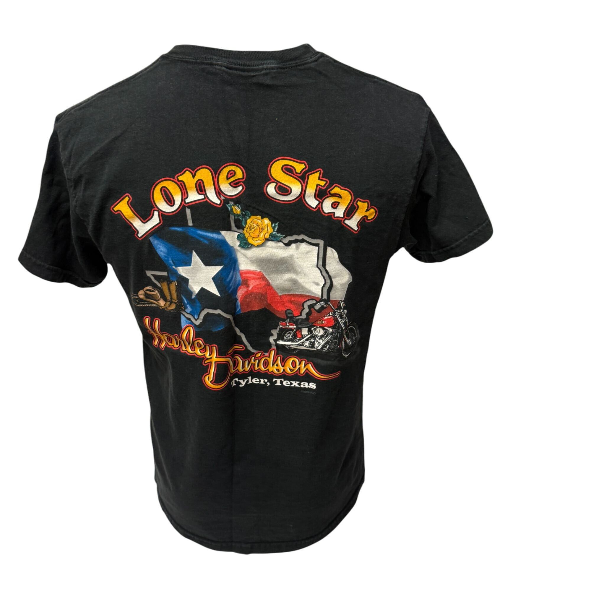 Harley Davidson H-D Motorcycle LONG STAR State Yellow Rose TEXAS Flag Biker Size US M / EU 48-50 / 2 - 3 Thumbnail