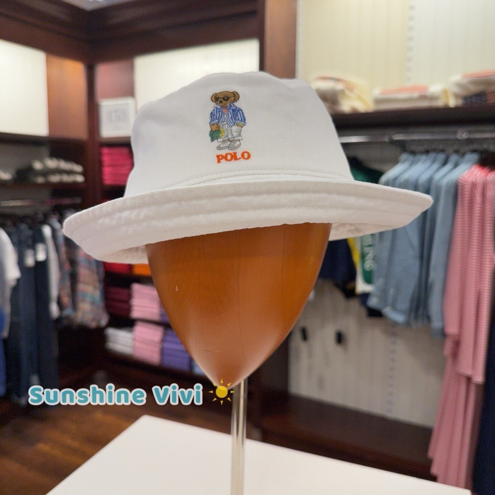 Polo Ralph Lauren NEW Polo Ralph Lauren Polo Bear Twill Bucket Hat Cap White Size ONE SIZE - 1 Thumbnail