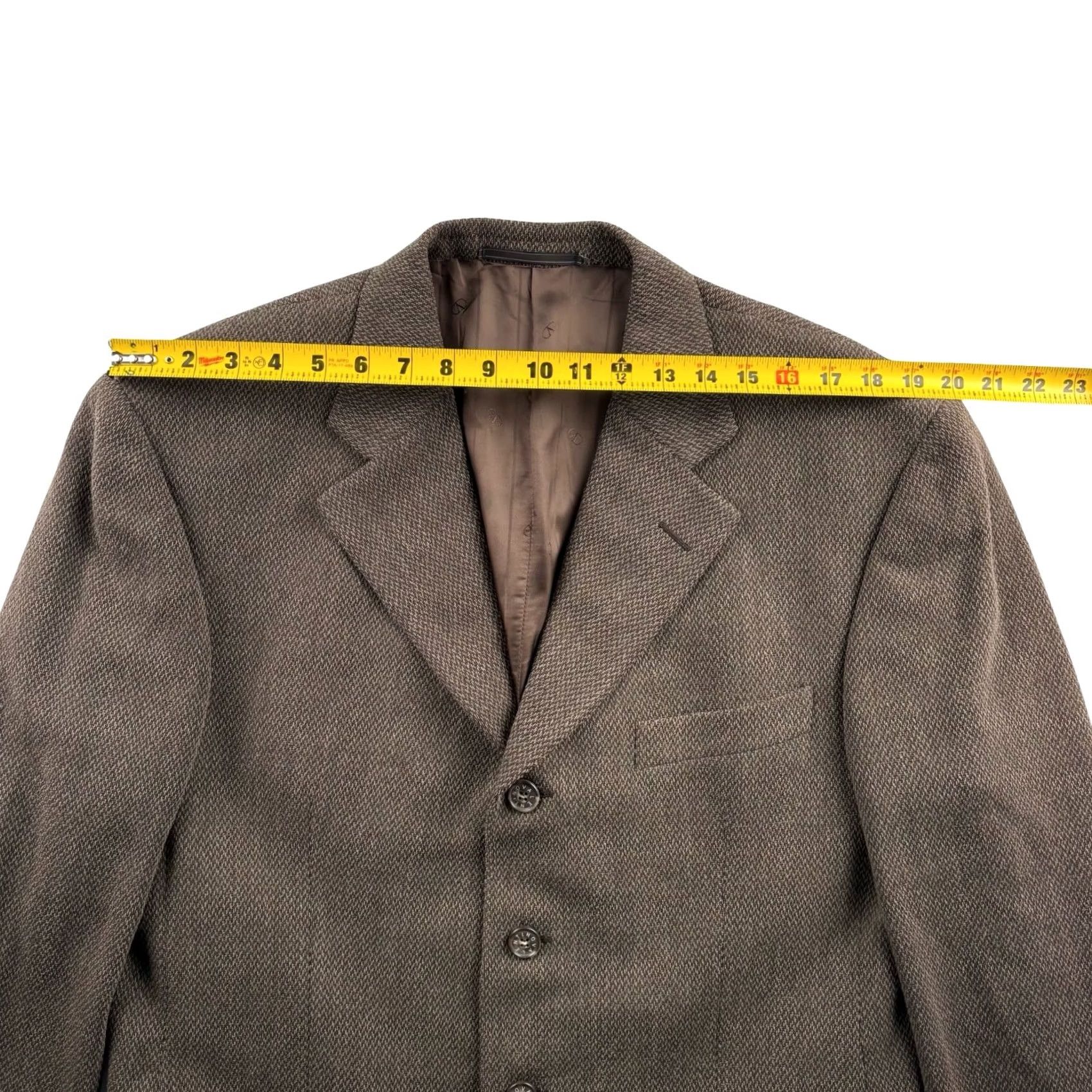 Valentino VTG Valentino Blazer Jacket Brown Wool/Polyester 4-Button Double-Vented Single-Breasted 40R Mens Vintage Clothing Size 40R - 7 Thumbnail