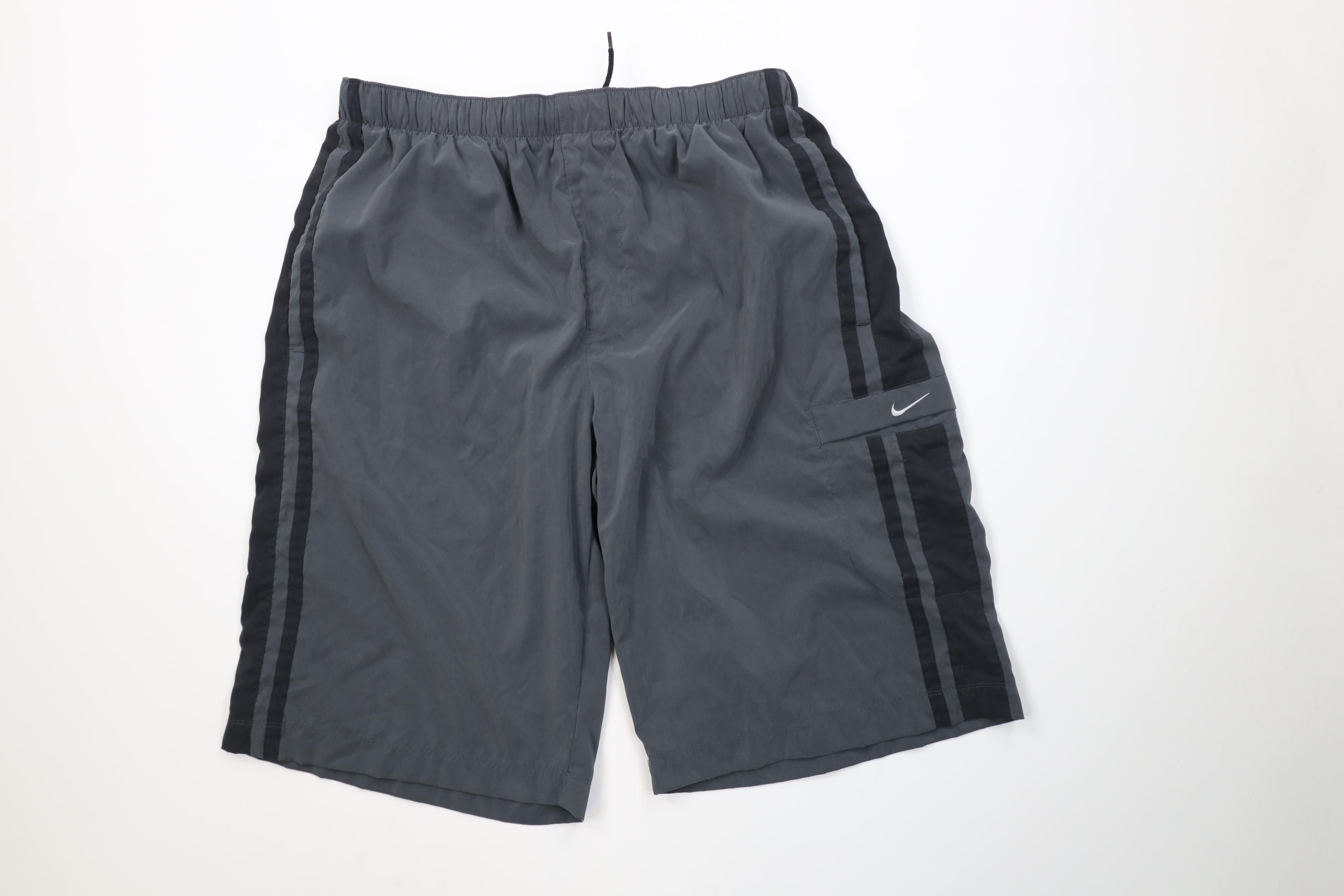 Nike Vintage Y2K Nike Scott Mini Swoosh Lined Cargo Shorts Gray Size US 34 / EU 50 - 1 Thumbnail