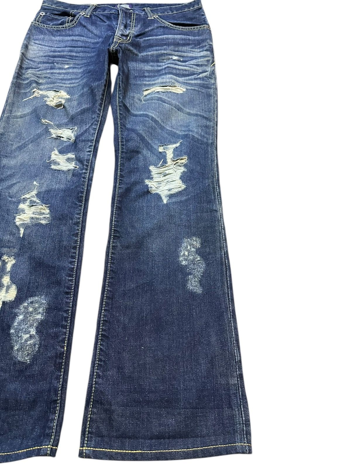 Purple Vintage Purple&Yellow Whiskers Grunge Buckle Belt Denim Size US 31 - 4 Thumbnail