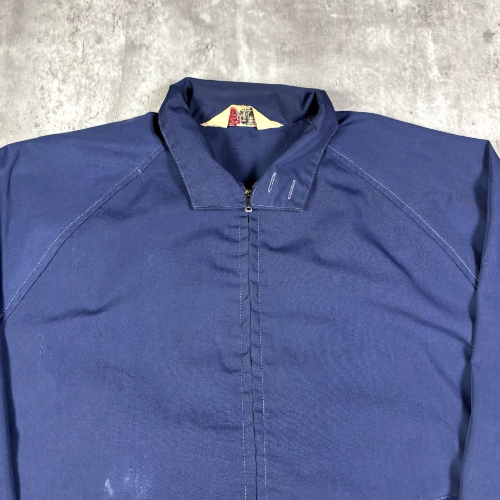 Vintage VINTAGE Cotton Blend Full Zip Bomber Jacket Mens XL Blue Workwear 80s USA Size US XL / EU 56 / 4 - 3 Thumbnail