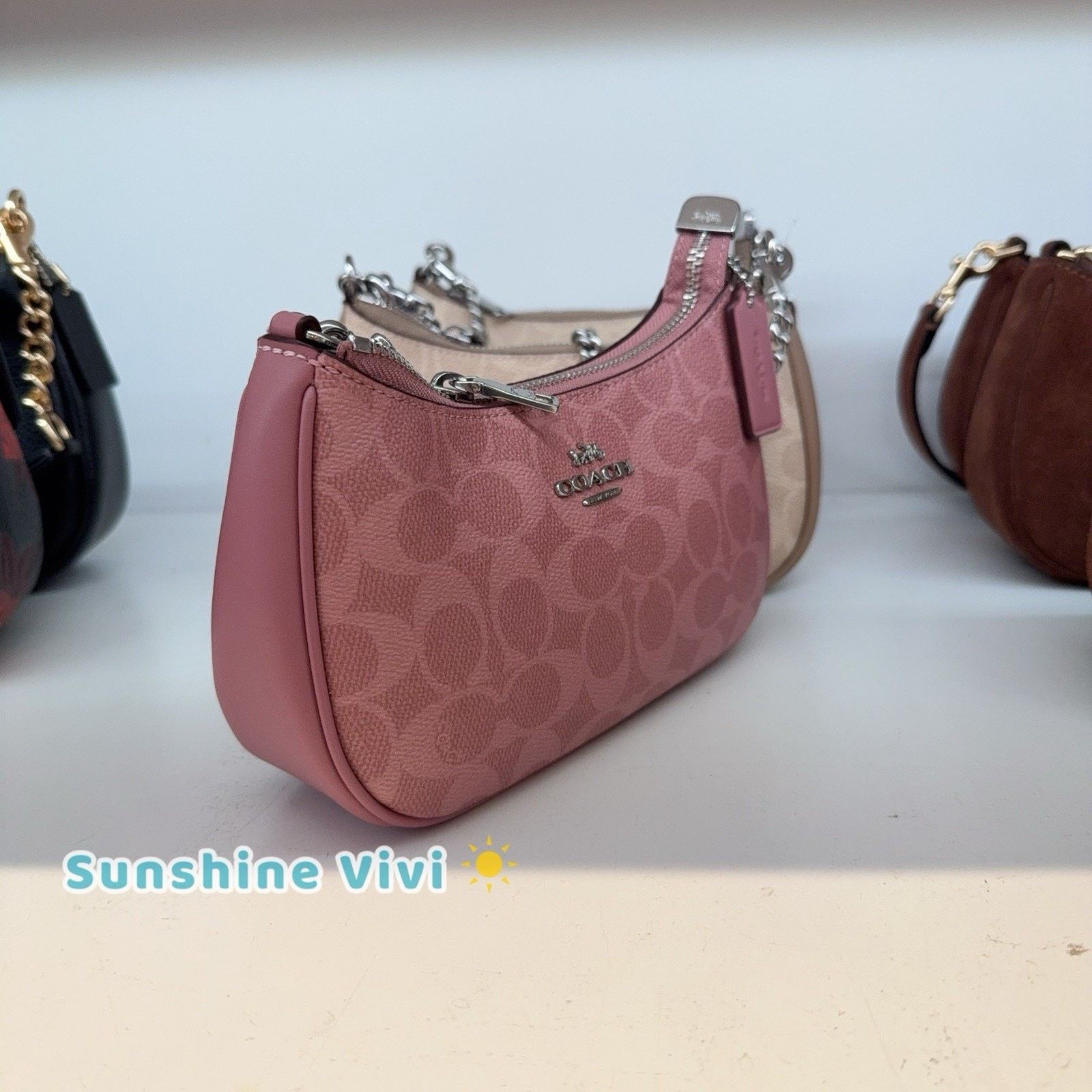 Coach NWT Coach Teri Mini Crossbody Bag Canvas CW323 Dusty Pink Size ONE SIZE - 2 Thumbnail