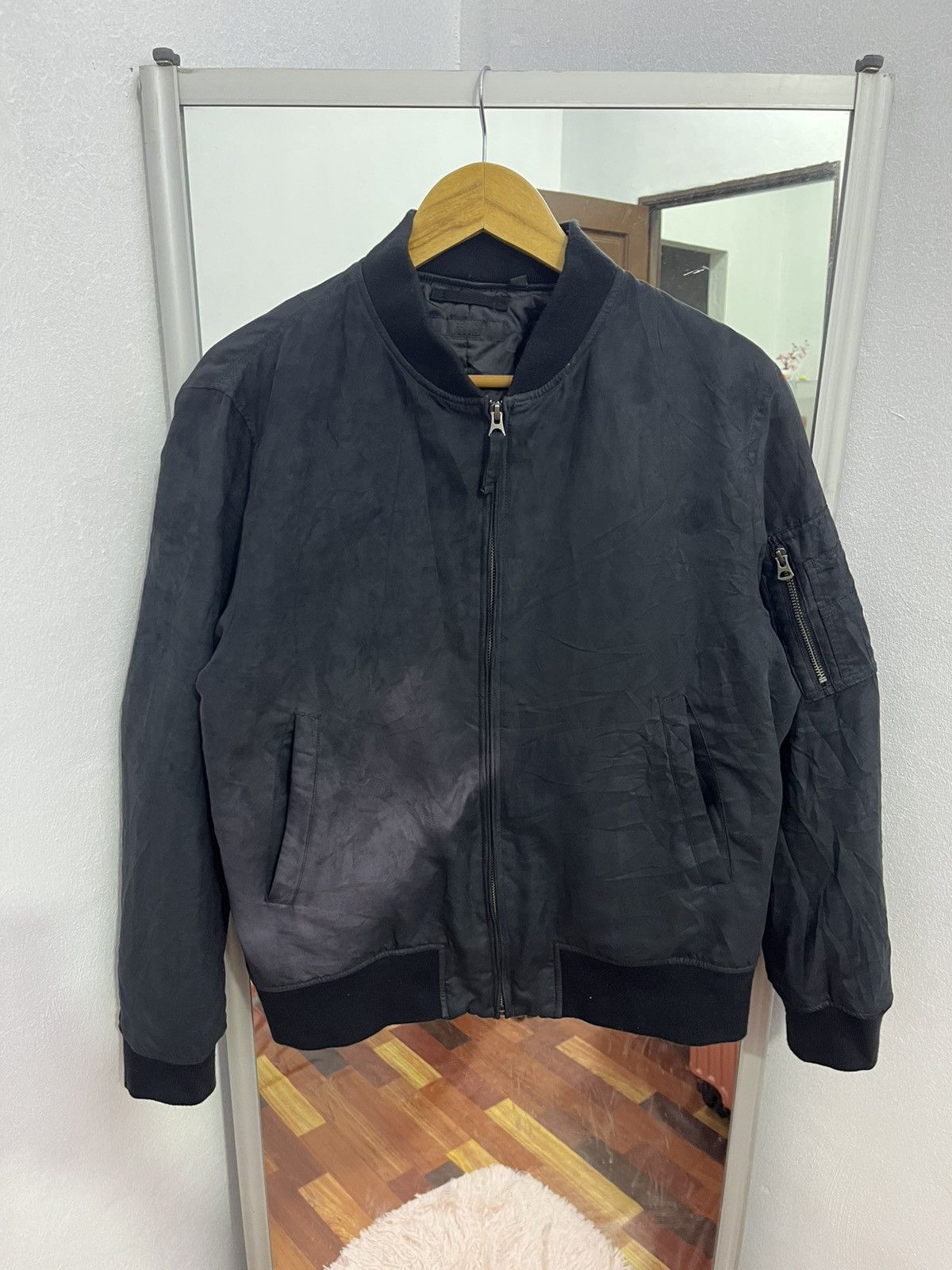 Uniqlo Uniqlo MA-1 Bomber Jacket Black Minimal Fade Size US M / EU 48-50 / 2 - 1 Thumbnail