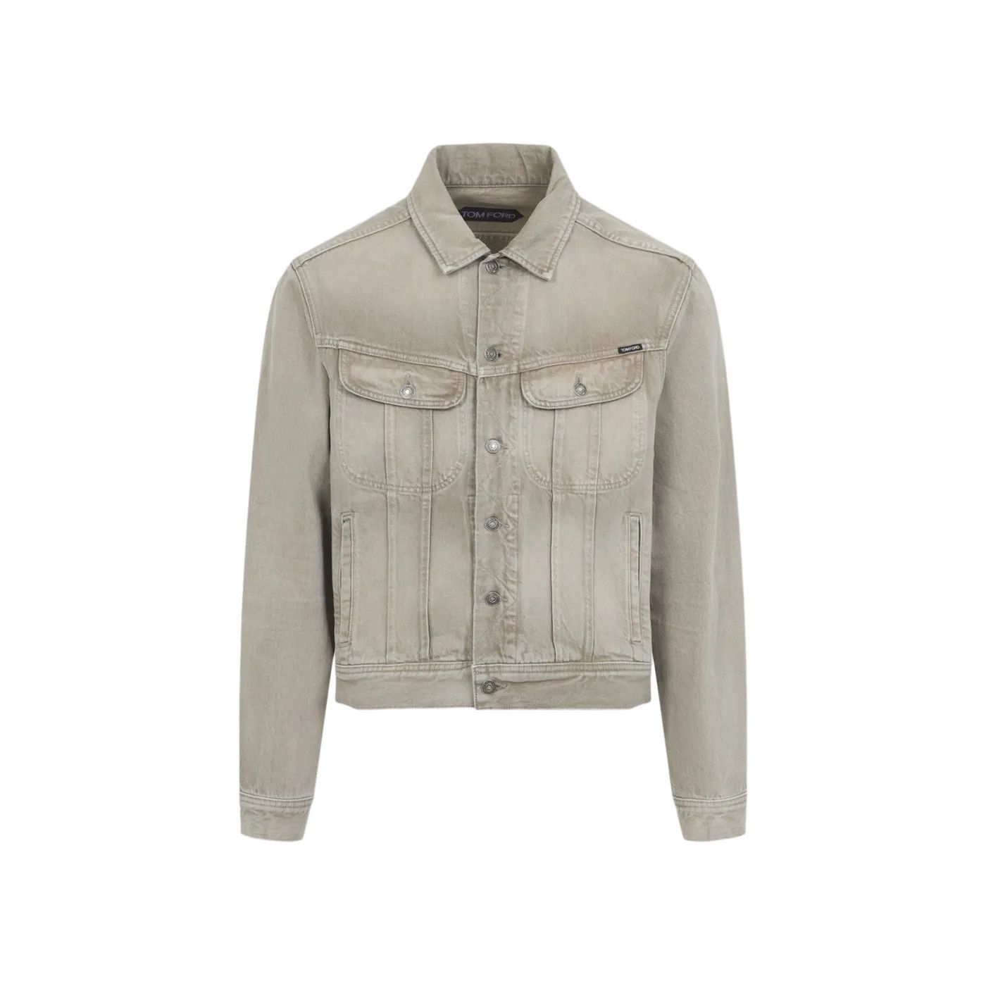 Tom Ford TOM FORD Washed Sand Denim Jacket New & Authentic (Men's siz Size US L / EU 52-54 / 3 - 1 Thumbnail