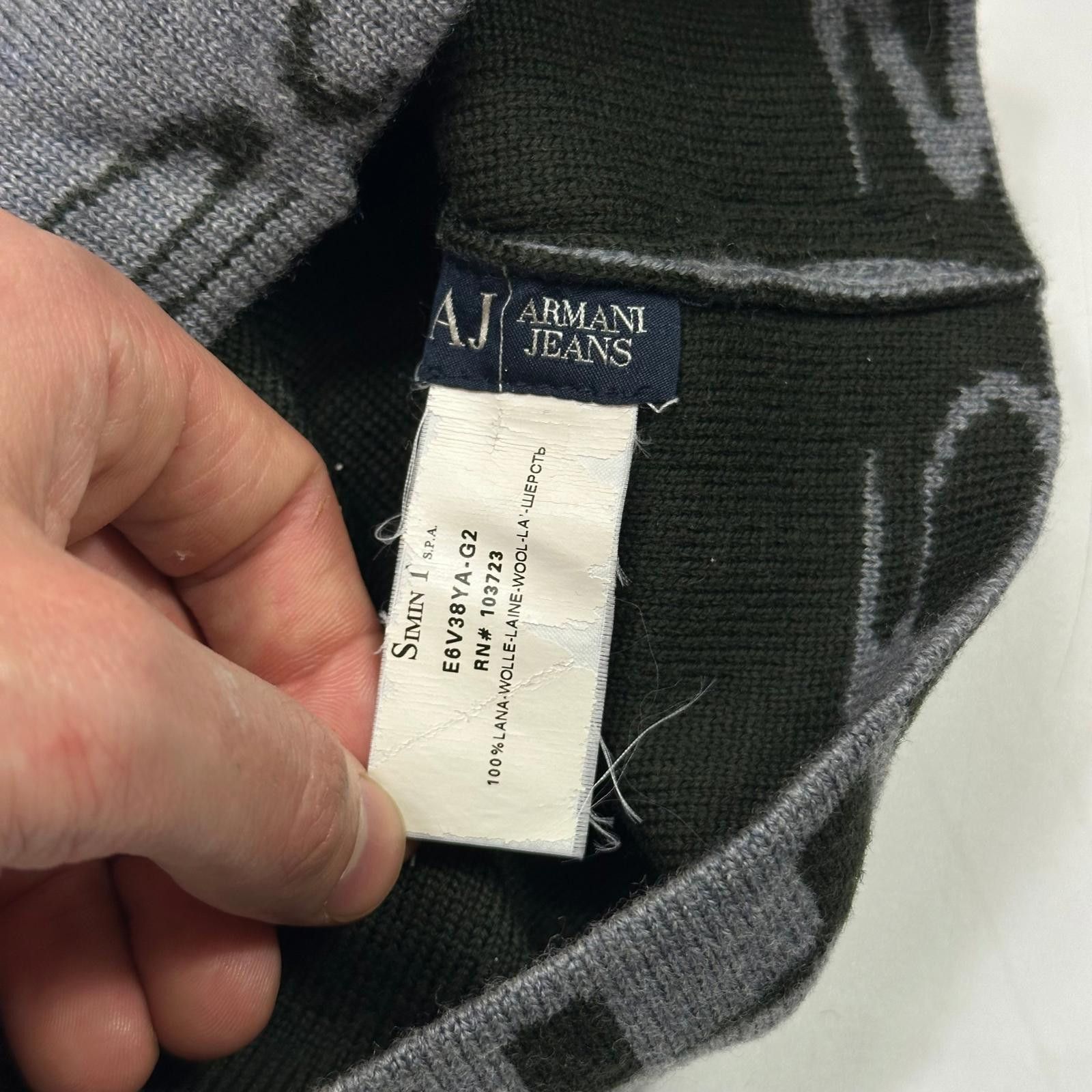 Armani Armani Jeans 00’s Animal Rip Spellout Wool Beanie - S/M Size ONE SIZE - 4 Thumbnail