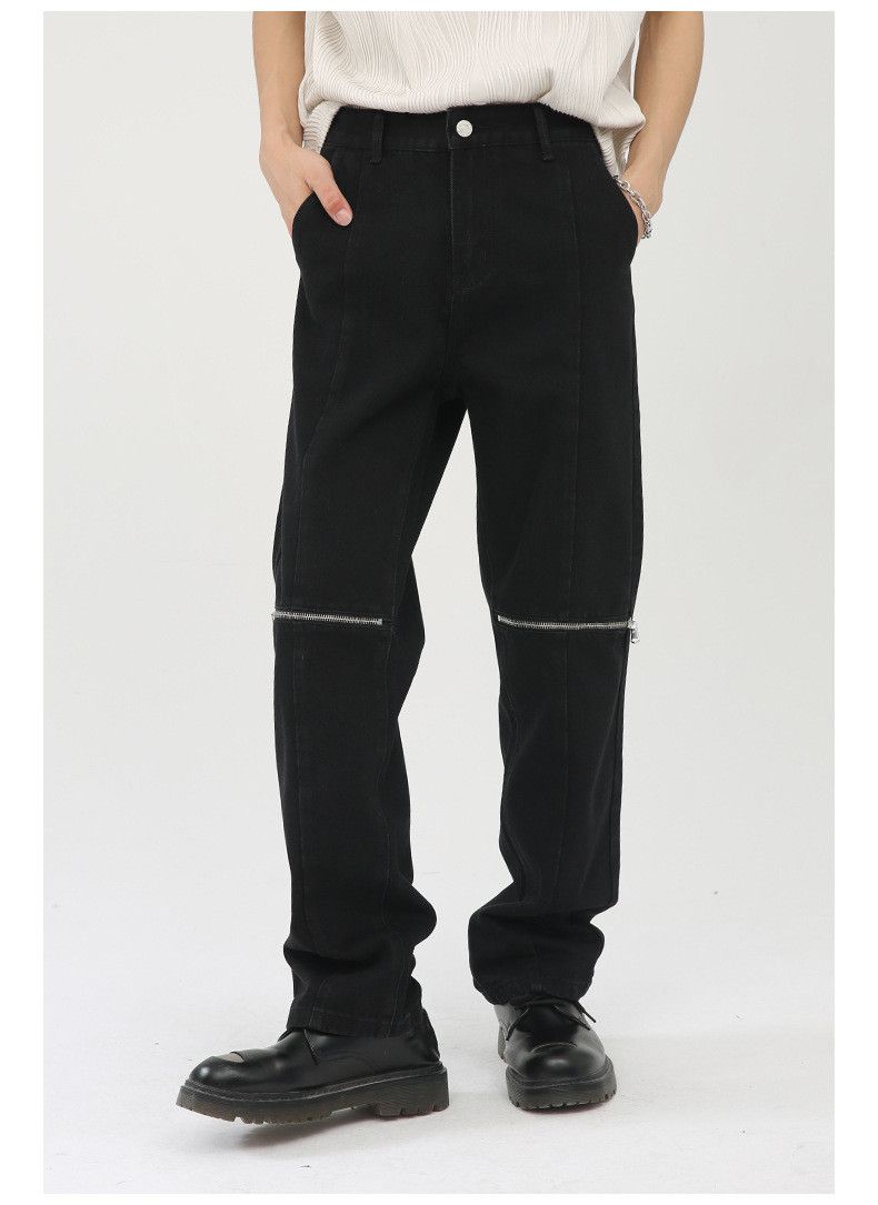 Designer × Japanese Brand Japanese retro high street hip-hop knee zipper jeans Size US 32 / EU 48 - 4 Thumbnail