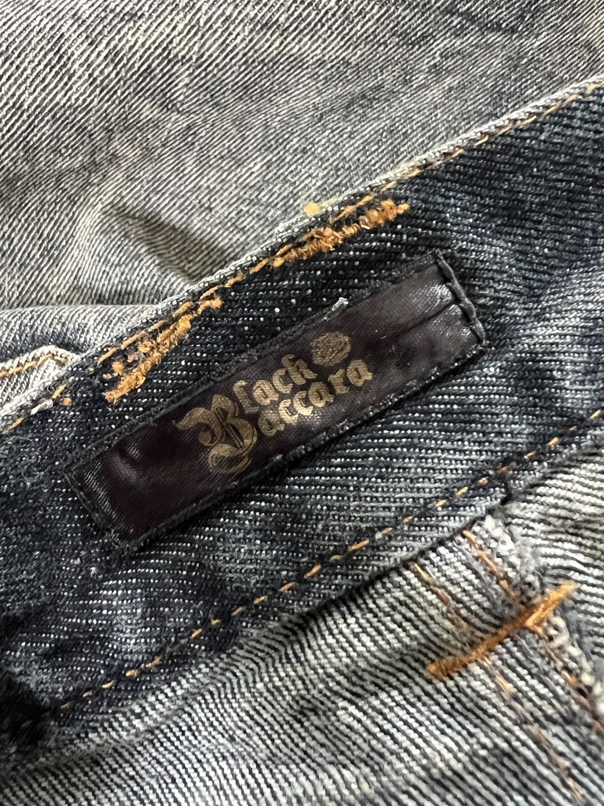 Obelisk Black Baccara 🇯🇵 Lace Distreessed Flare Denim Size US 33 - 13 Thumbnail