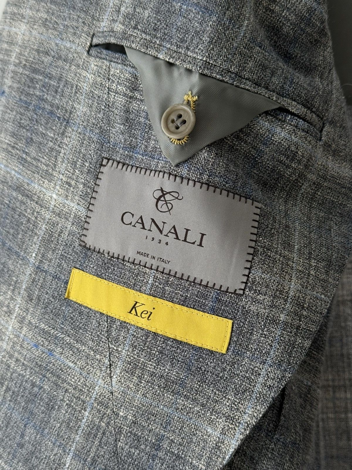 Canali Canali Kei Wool, Silk & Linen Two Button Sport Grey Jacket Size 42R - 7 Thumbnail