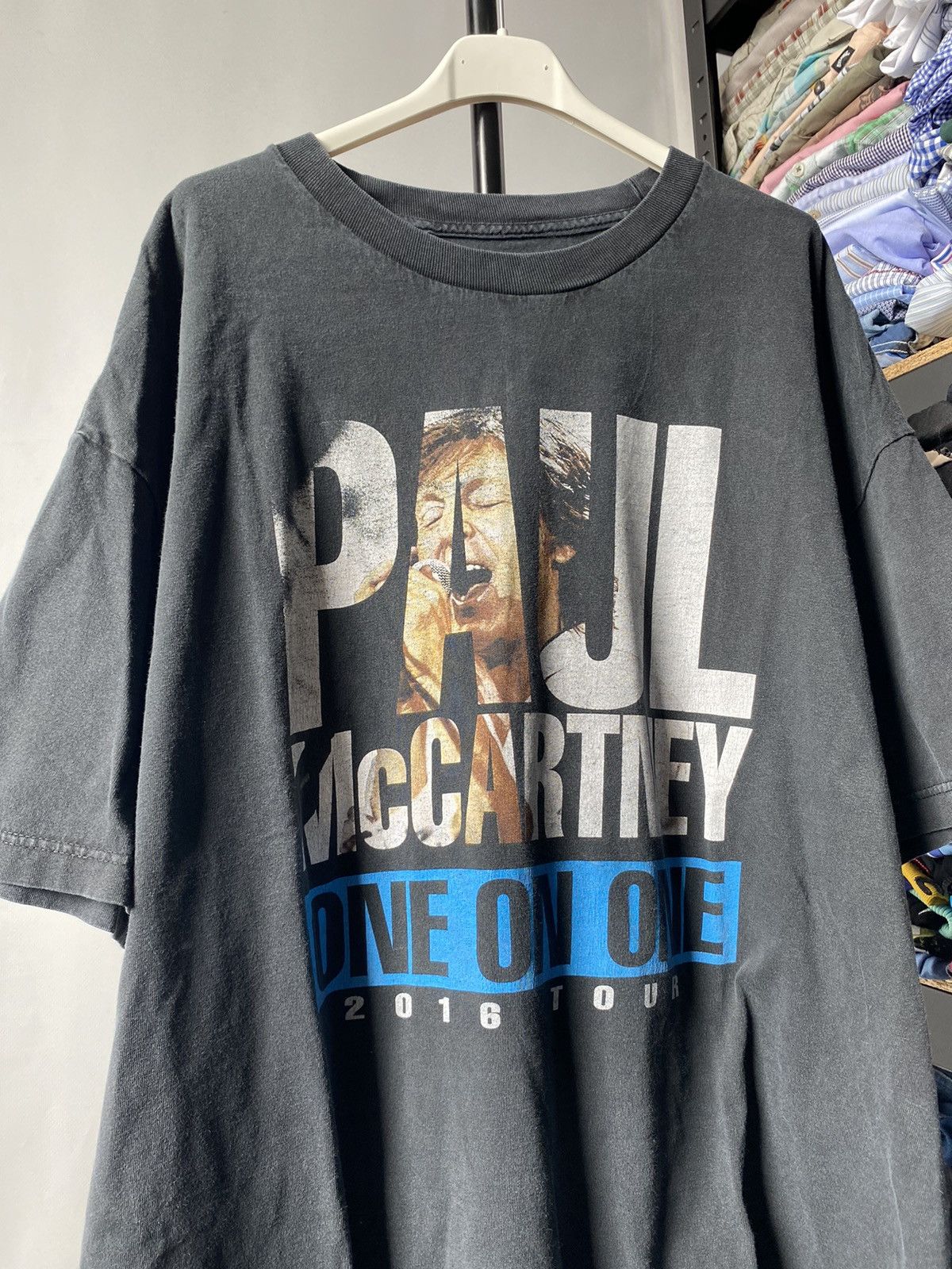 Band Tees 2016 Paul McCartney One On One Tour Faded Black Tee Size US XL / EU 56 / 4 - 2 Thumbnail