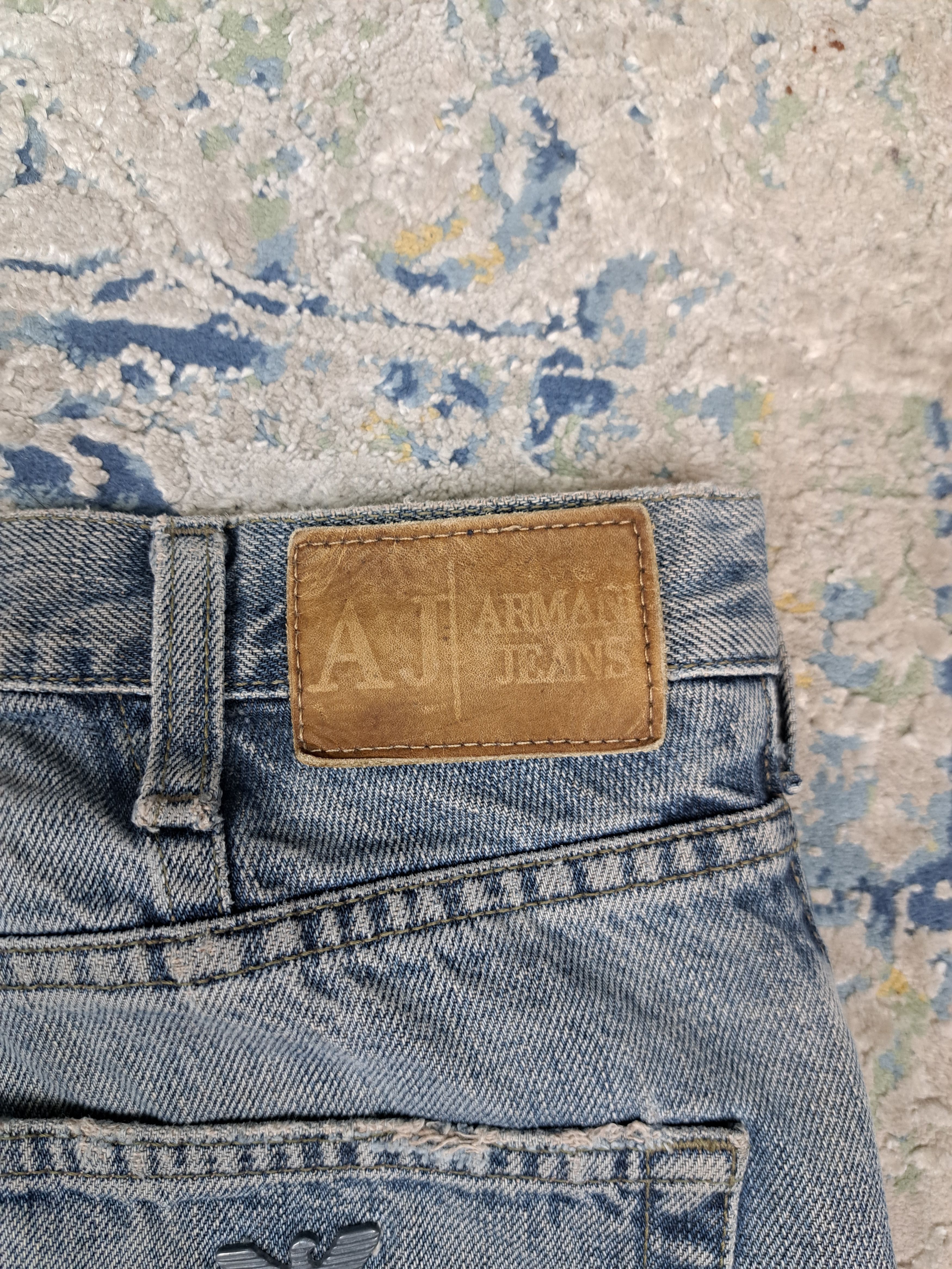 Armani Armani Jeans Baby Blue Straight Fit Denim Archive Designer Size US 31 - 5 Thumbnail