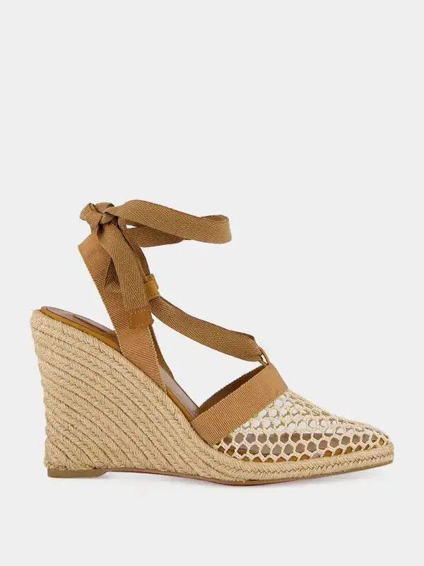 Christian Louboutin os11x0526 Toleda 85mm Wedge Espadrilles Sandals in Beige Size US 11 / IT 41 - 1 Thumbnail