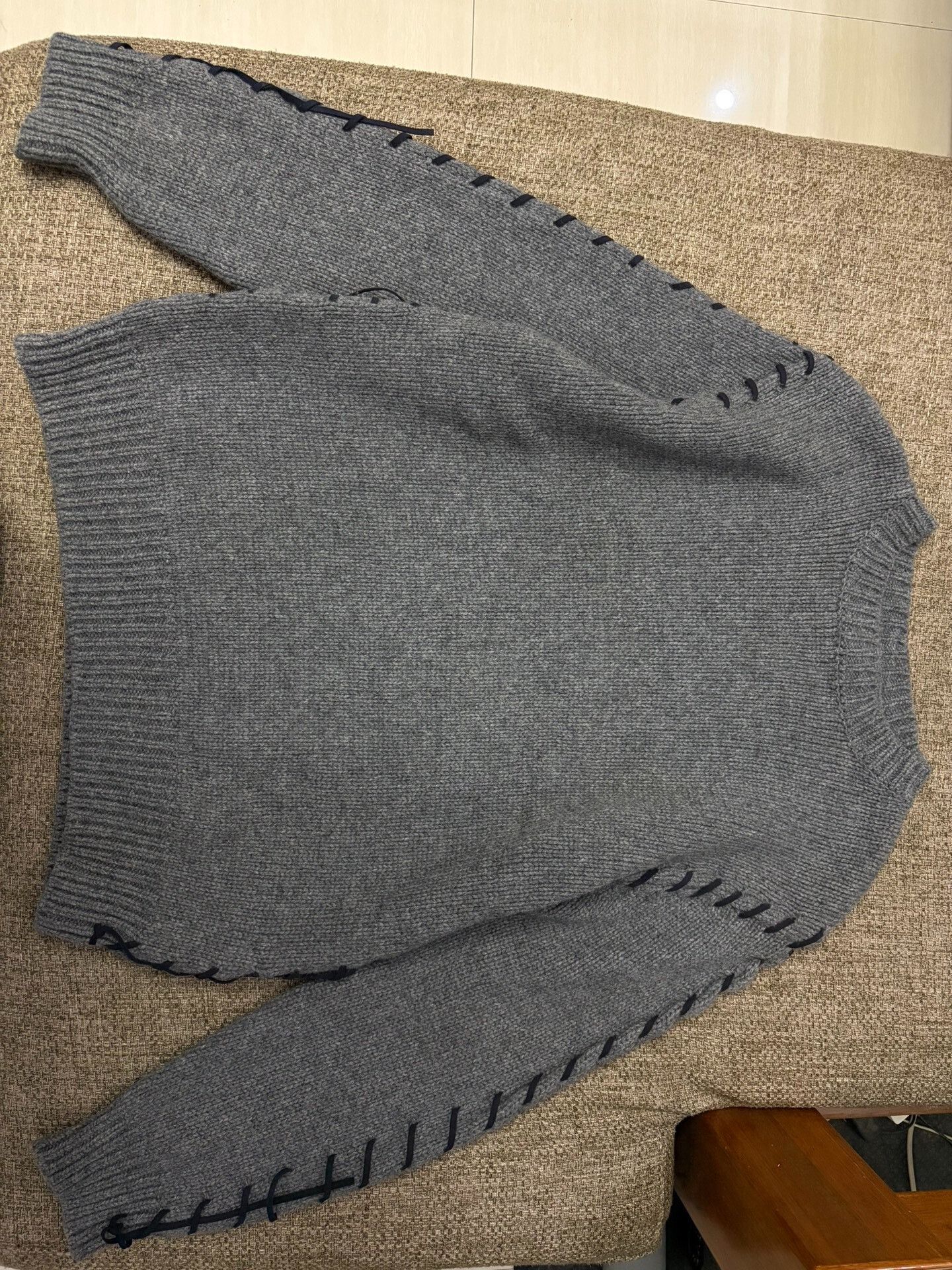 Discovered Knit Sweater with Contrast Stitching