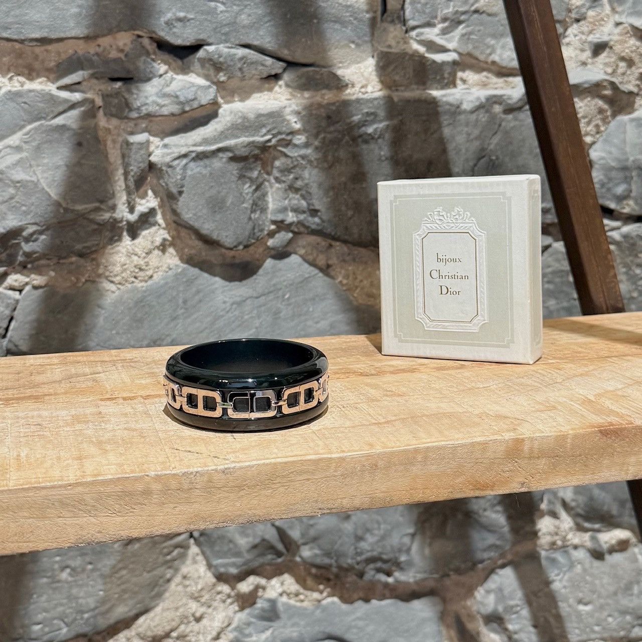 Dior Christian Dior Vintage Dark Green Bakelite CD Metal Bracelet Size ONE SIZE - 1 Thumbnail