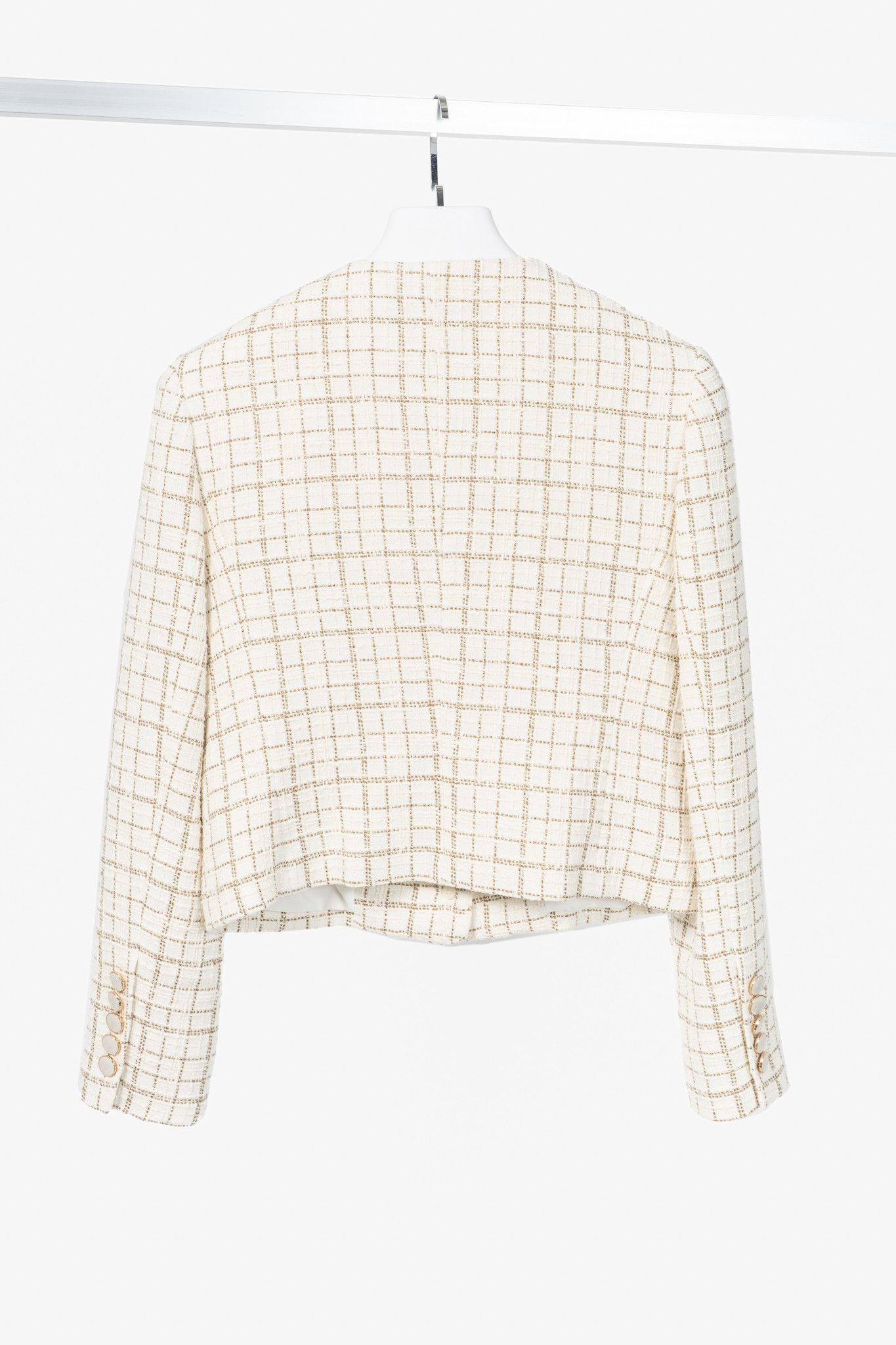 Veronica Beard Veronica Beard Andrea Lurex Metallic Plaid-Tweed Jacket Size S / US 4 / IT 40 - 2 Thumbnail