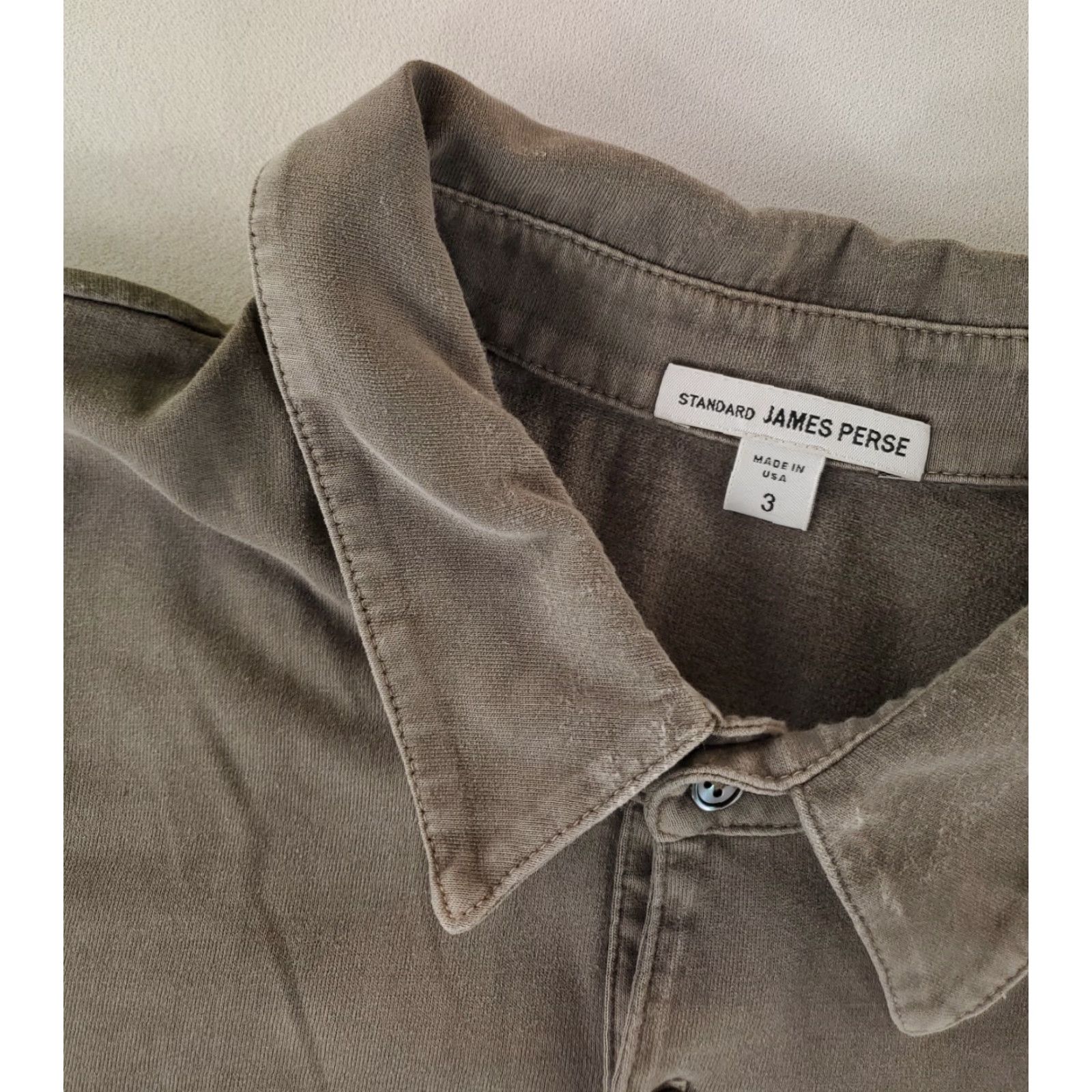 Vintage Standard James Perse Supima Cotton Polo Shirt Short Sleeve Gray Mens L Size US L / EU 52-54 / 3 - 3 Thumbnail