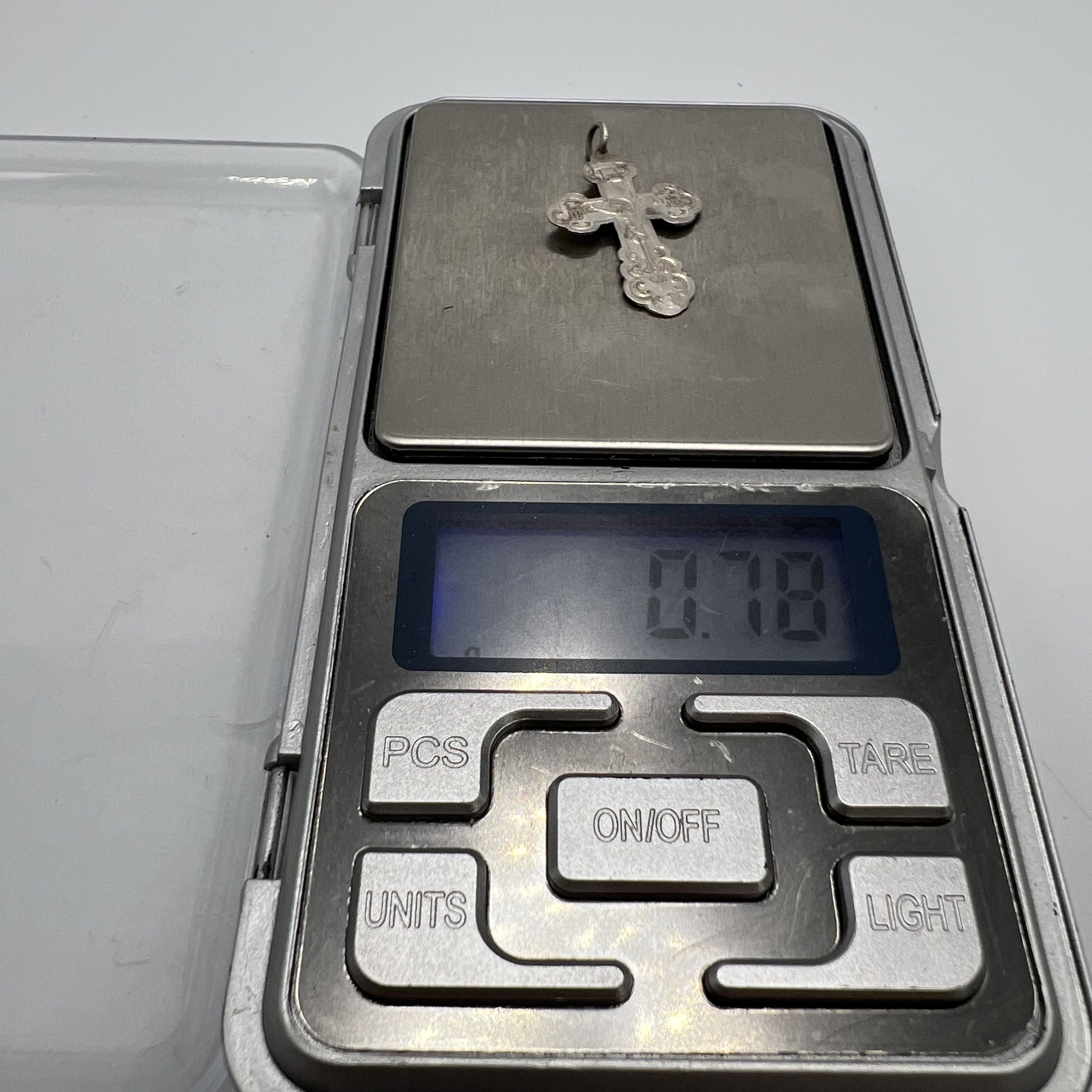 Vintage Vintage Pendant Cross Antique Silver 84 Prayer 0.78g Size ONE SIZE - 8 Thumbnail