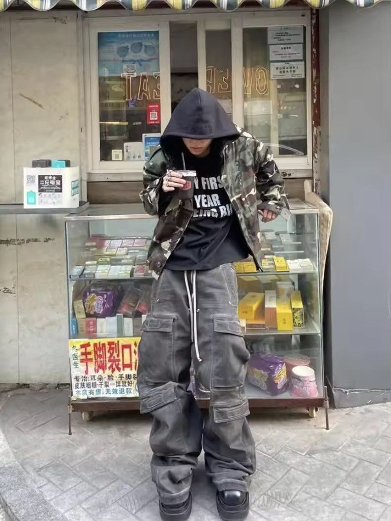 Japanese Brand × Vintage Cargo Pants Men’s Casual Loose Straight Dark Grey Trousers Size US 30 / EU 46 - 3 Thumbnail