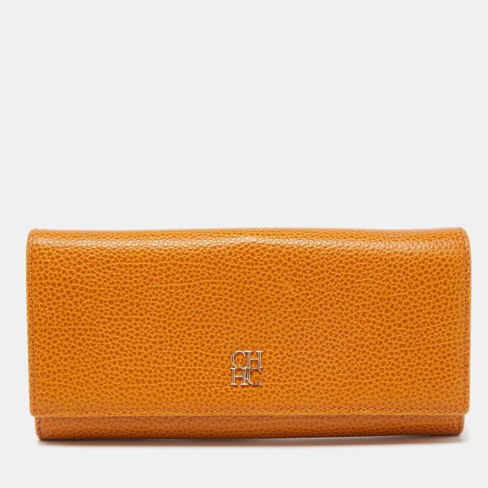 Carolina Herrera CH CAROLINA HERRERA Tan Leather Continental Wallet