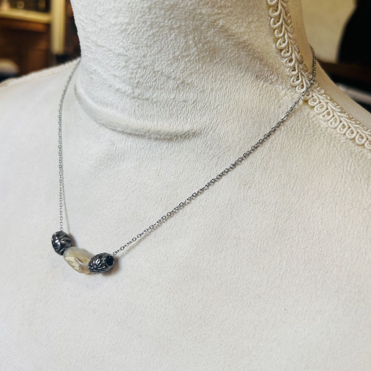 Handmade Handcrafted vintage orca agate filigree slider necklace Size ONE SIZE - 3 Thumbnail