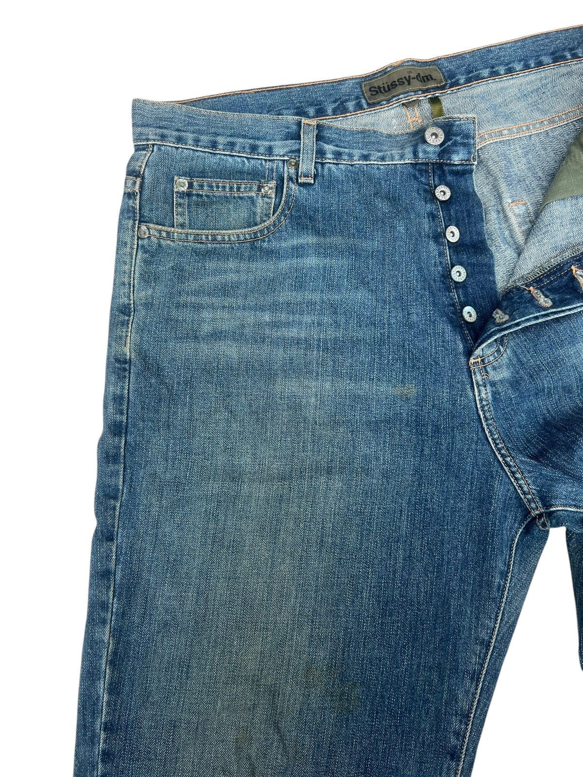 Stussy 2000s Stussy - DM ( C ) ontact Jean Dirty Mud Denim Jeans Size US 36 / EU 52 - 6 Thumbnail