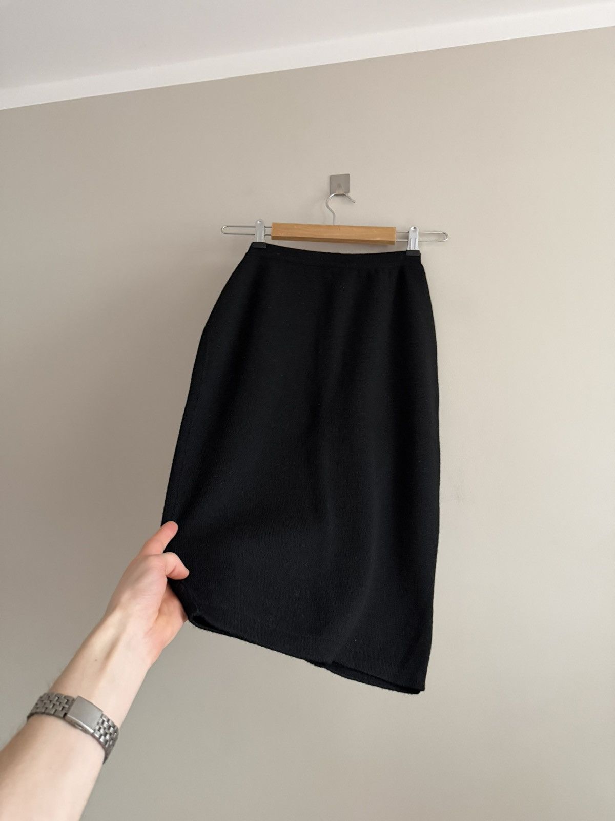 Alaia Vintage Alaïa Black Wool Alpaca Pencil Skirt Size 27" / US 4 / IT 40 - 8 Thumbnail