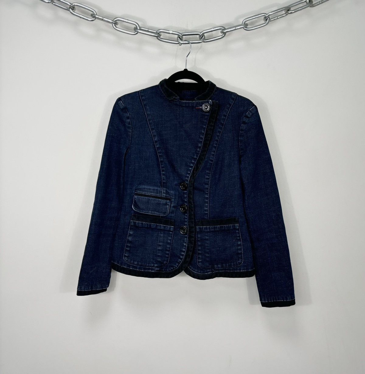 Armani Vintage Armani Jeans Indigo Women’s Archival Denim Jacket Size L / US 10 / IT 46 - 1 Thumbnail