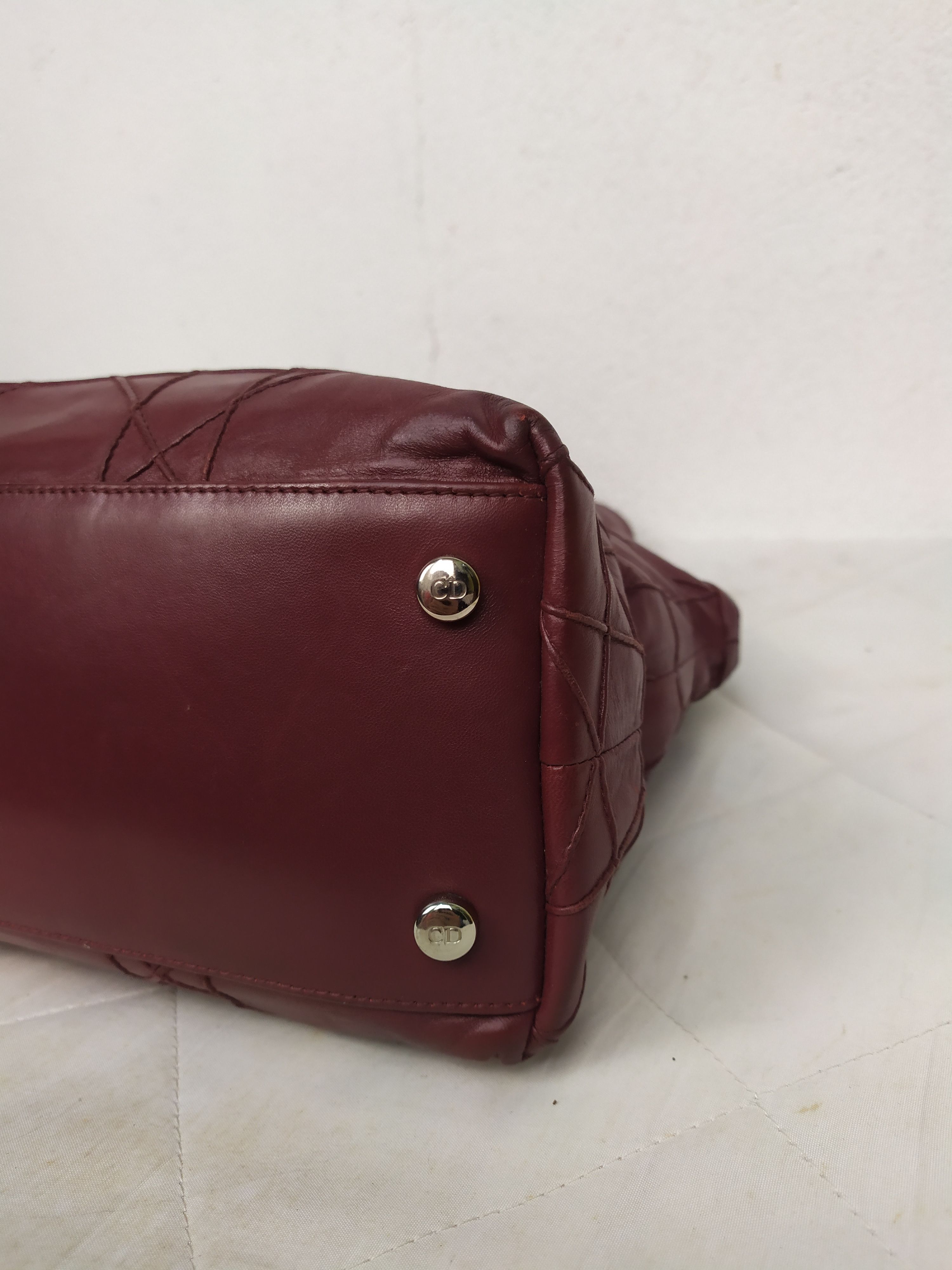 Dior Christian Dior Red Cannage Leather Lambskin Handbag Size ONE SIZE - 9 Thumbnail