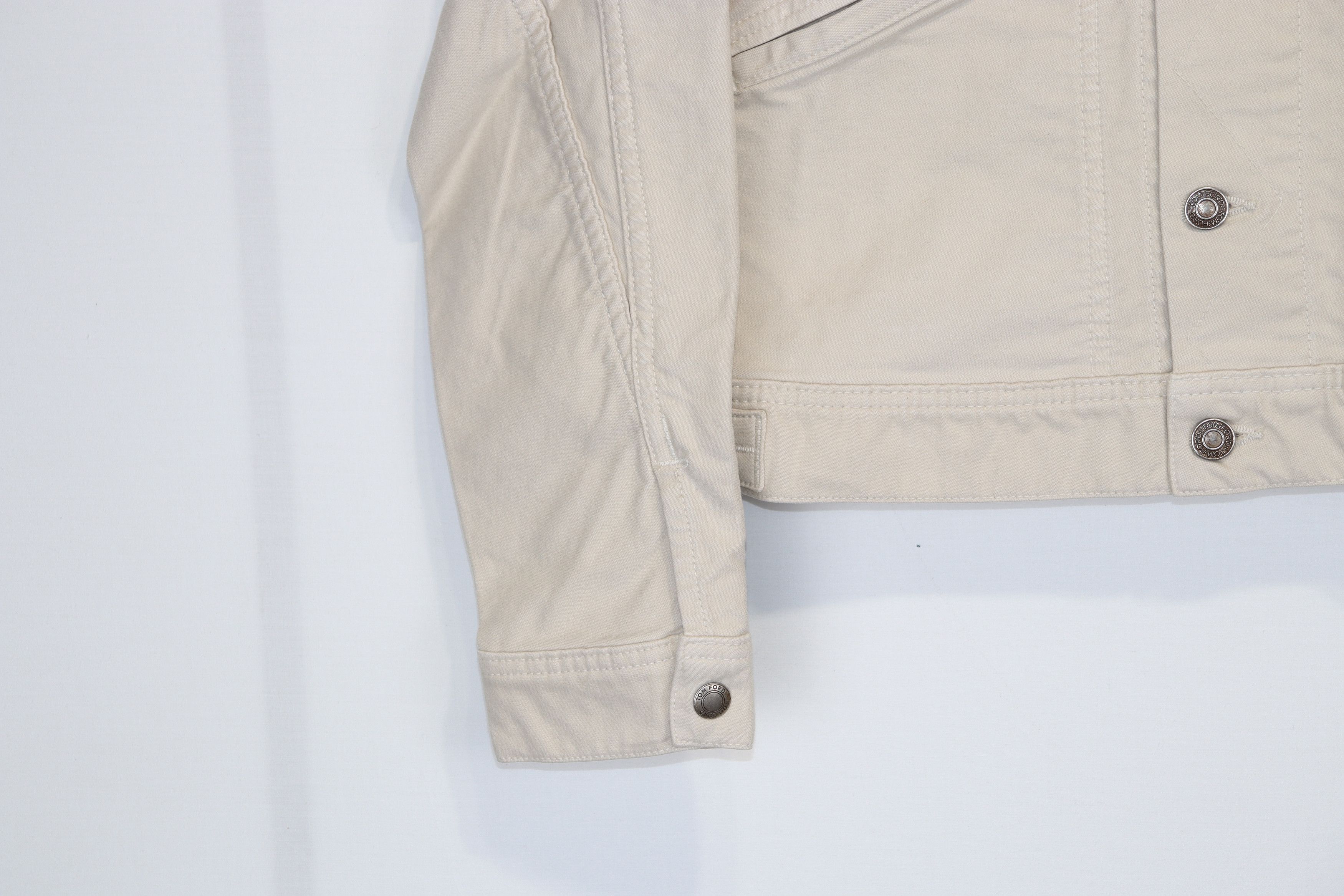 Tom Ford o1rshd1 Campionario Denim Jacket with Leather in White Size US M / EU 48-50 / 2 - 5 Thumbnail