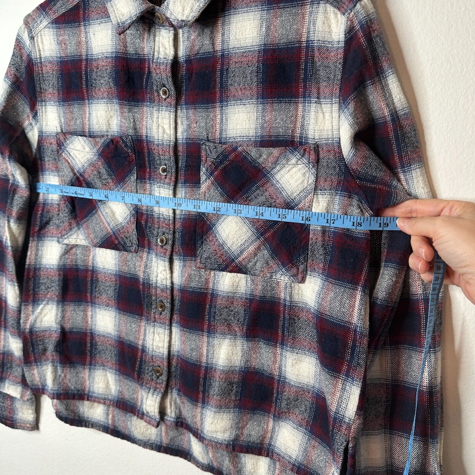 Forever 21 Black Red Blue White Plaid Cropped Flannel Button Shirt M Size M / US 6-8 / IT 42-44 - 10 Thumbnail