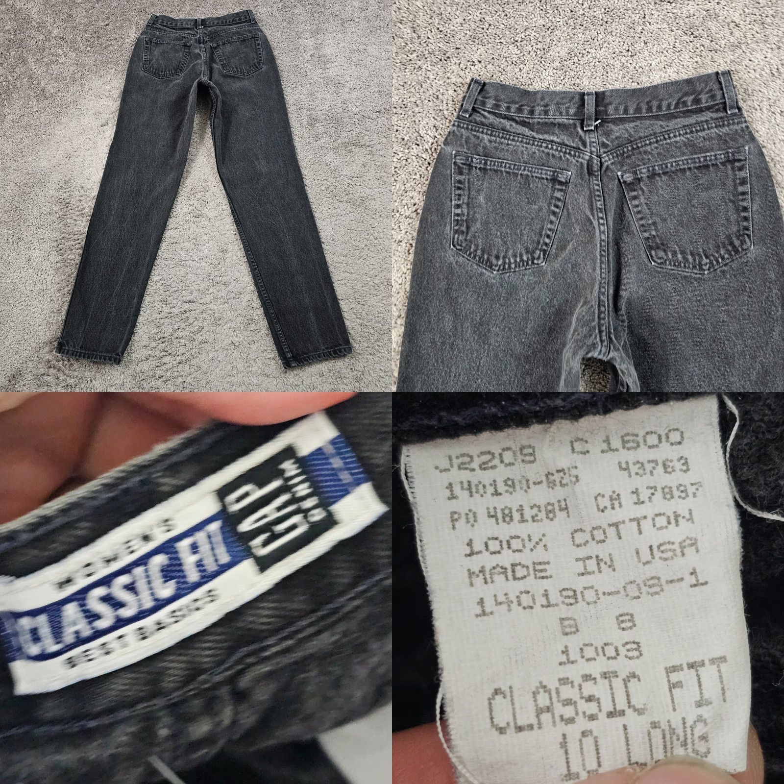 Gap VINTAGE Gap Mom Jeans Womens 10 Long Black High Classic Fit USA Made 26x32 Size 26" / US 2 / IT 38 - 8 Thumbnail