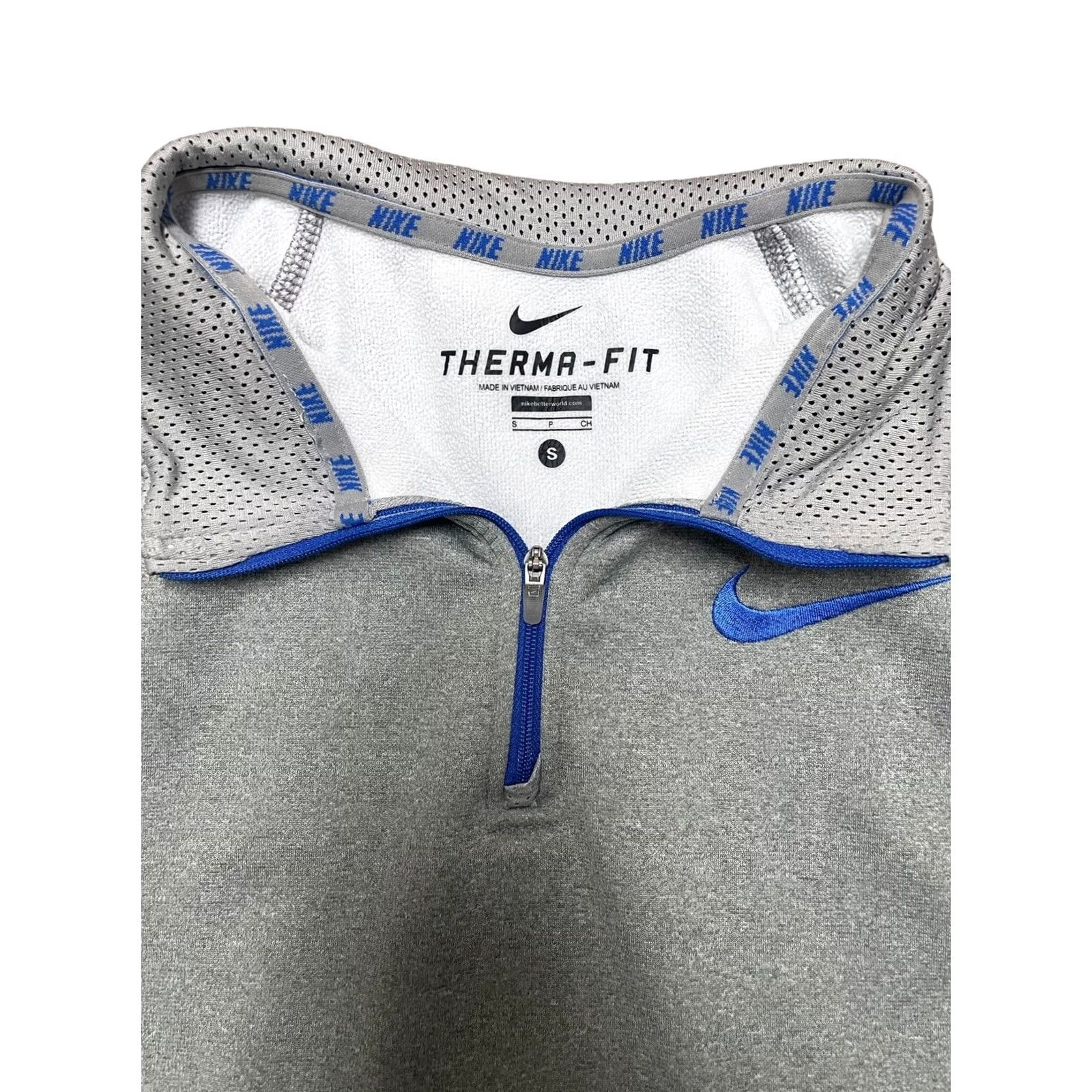 Nike Nike Therma-Fit 1/4 Zip Jacket Mens Sweater Gray Blue Golf Activewear Regular Small Size US S / EU 44-46 / 1 - 4 Thumbnail