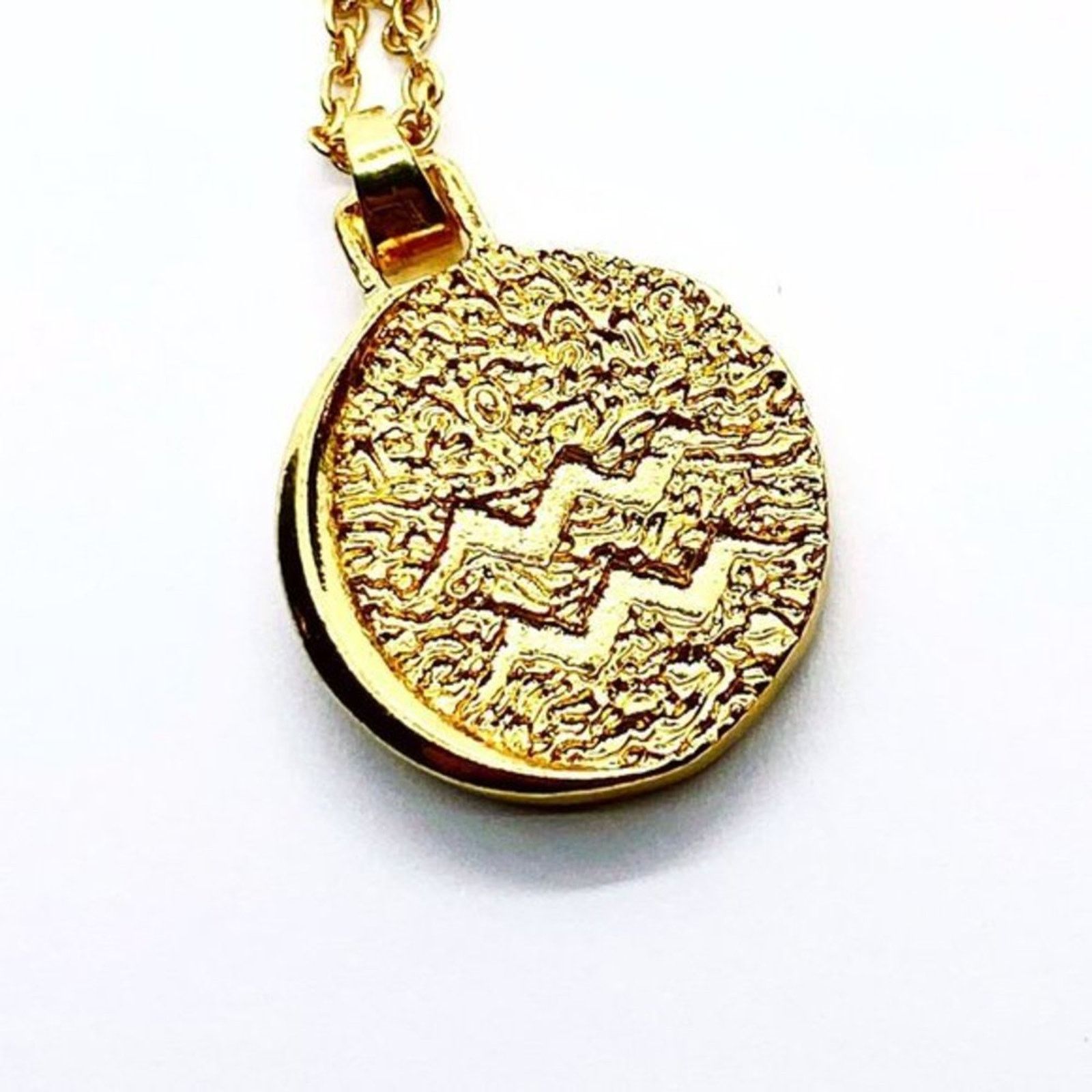 Handmade Gold-Tone Skeleton Engraved Pendant Necklace Size ONE SIZE - 3 Thumbnail