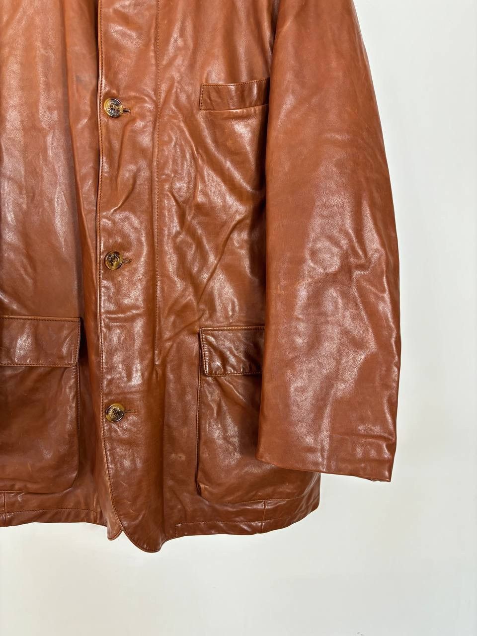 Loro Piana Loro Piana Leather Coat Jacket Size US XXL / EU 58 / 5 - 6 Thumbnail