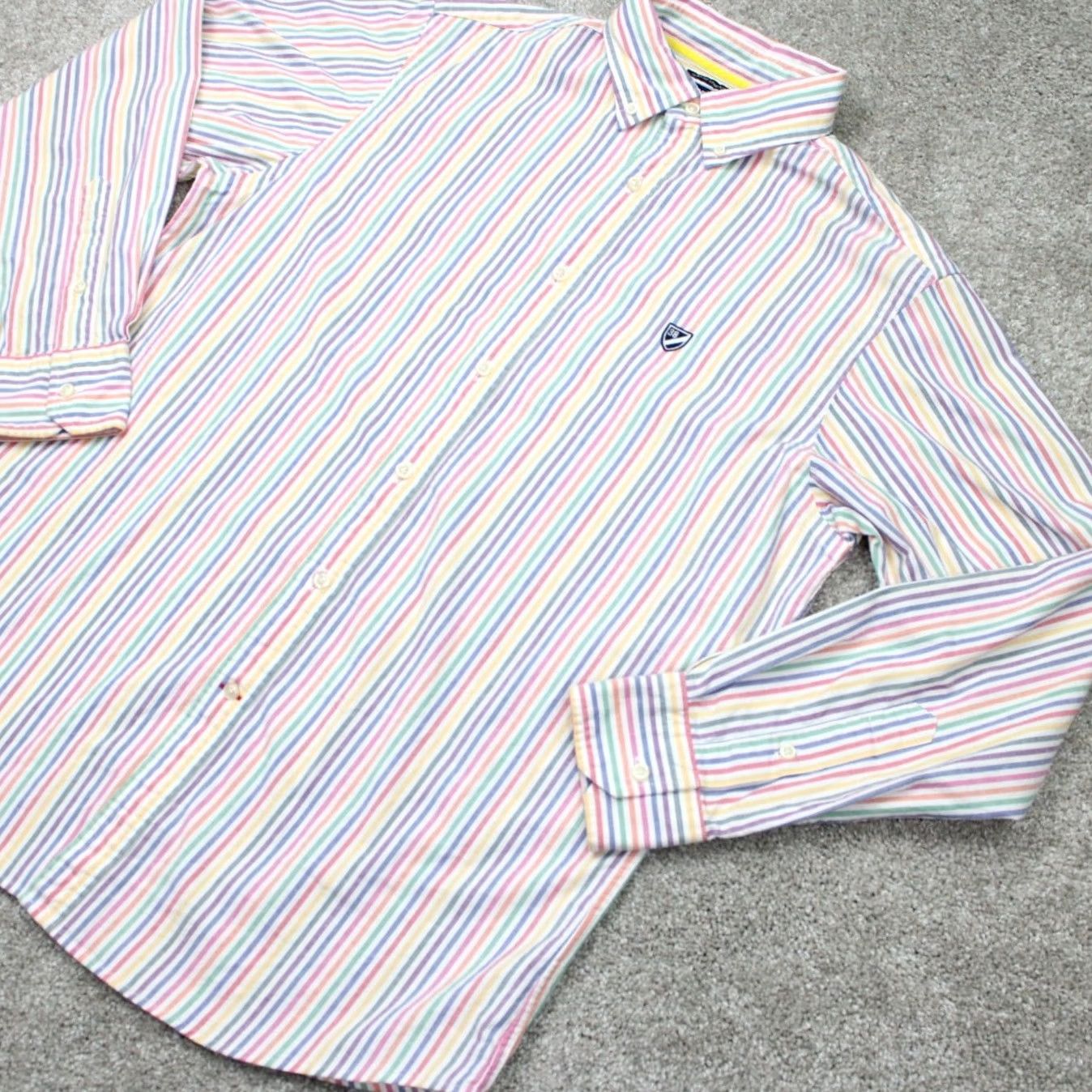 Cremieux Cremieux Classics Shirt Mens Large Blue/Red/Green Slim Fit Stretch Oxford L/S Size US L / EU 52-54 / 3 - 4 Thumbnail