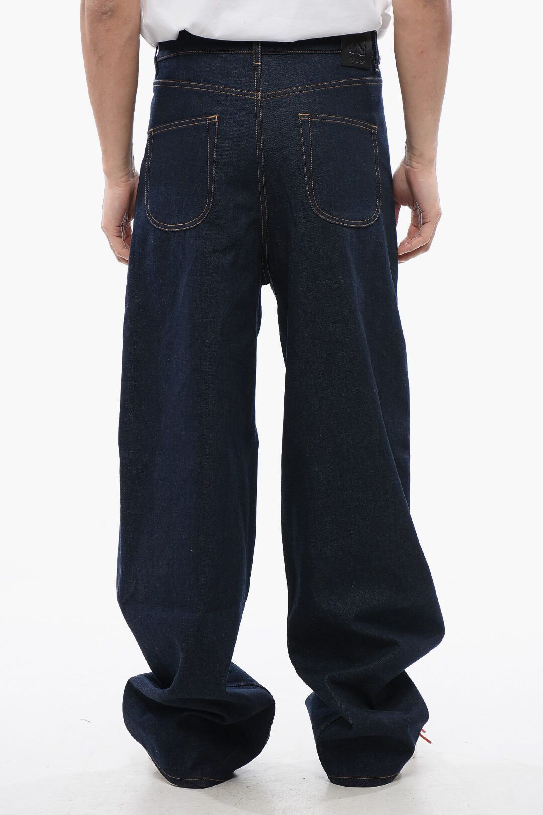 Off-White og1mm0525 Single-Pleated Baggy Fit Jeans in Dark Blue Size US 30 / EU 46 - 2 Thumbnail