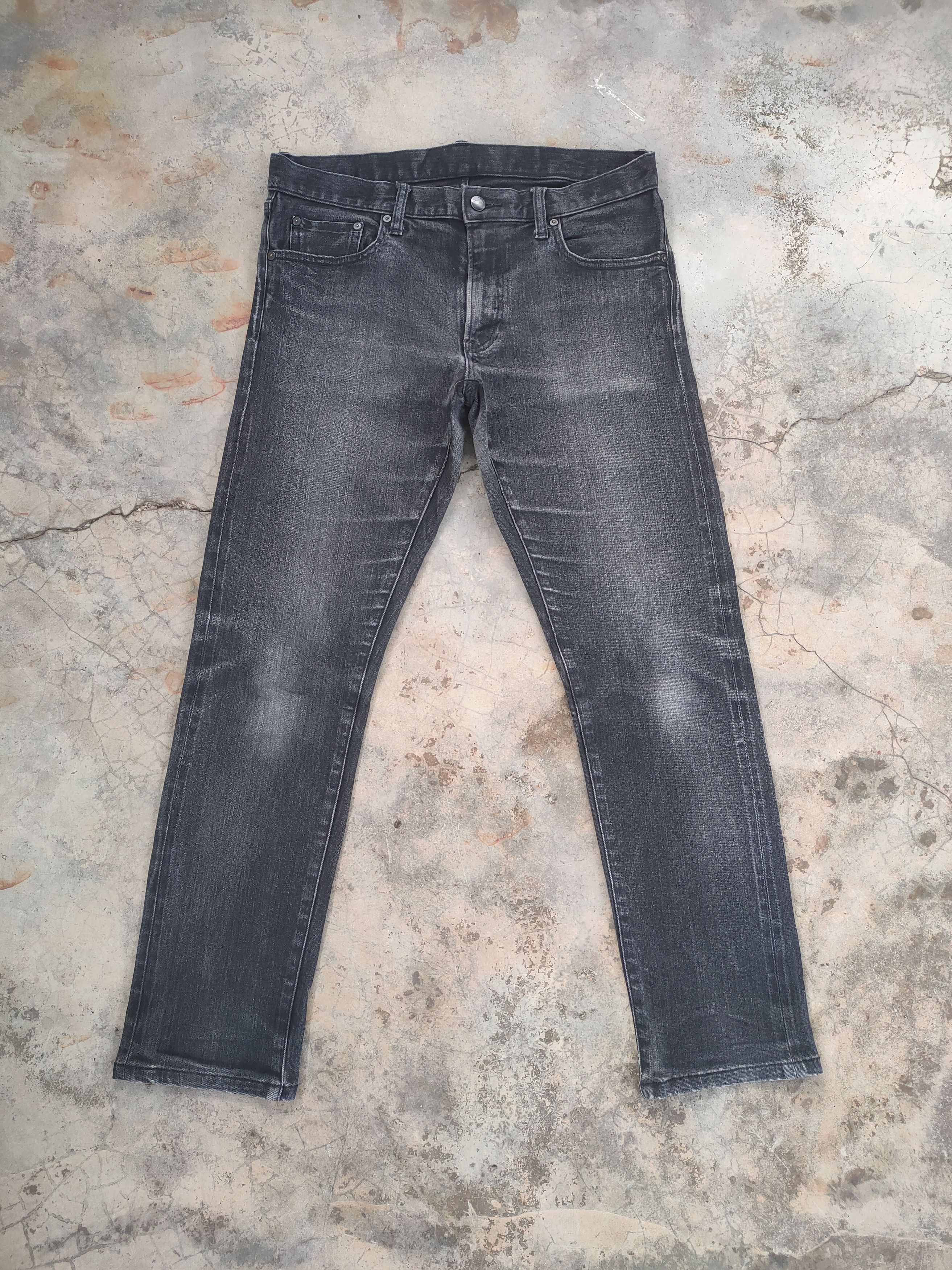 Japanese Brand W32 VINTAGE JAPANESE SELVEGE SKINNY FADED BLACK DENIM PANTS Size US 32 / EU 48 - 1 Thumbnail