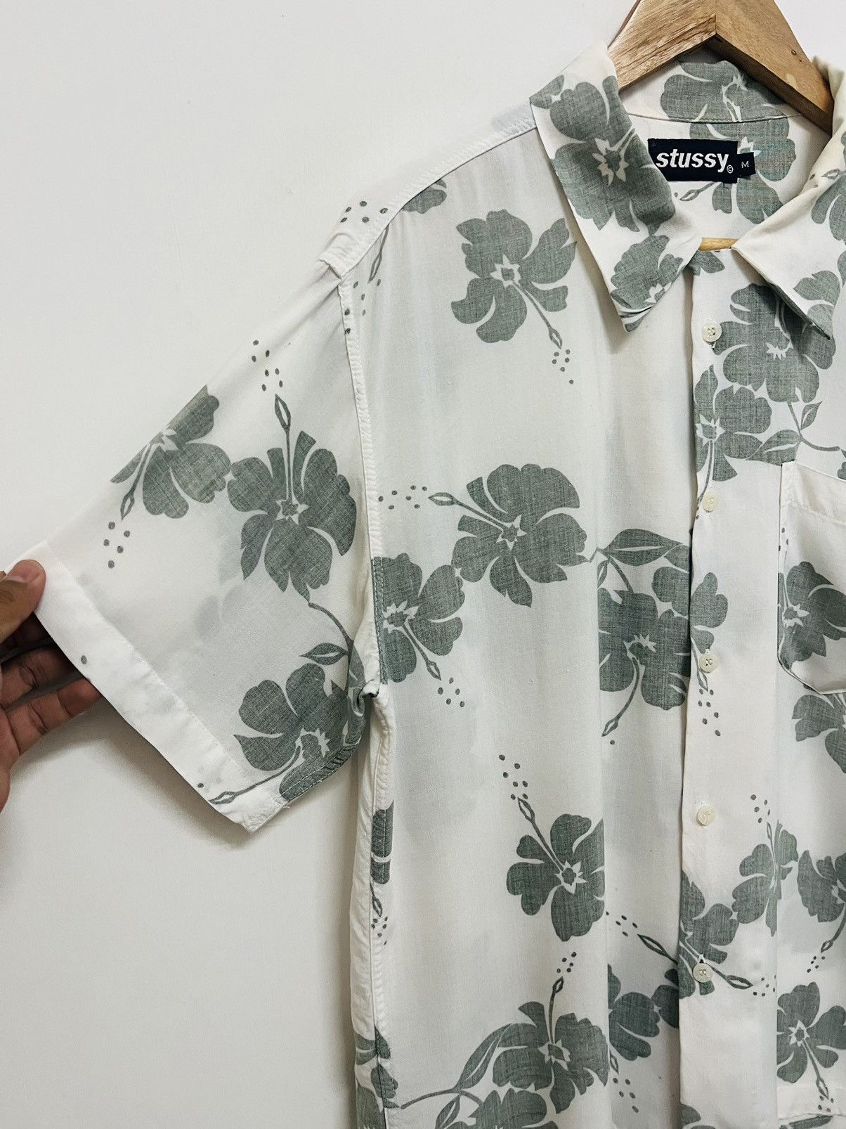 Stussy Vintage 1990s Stussy C Floral Hawaiian Camp Collar Shirt Size US M / EU 48-50 / 2 - 5 Thumbnail