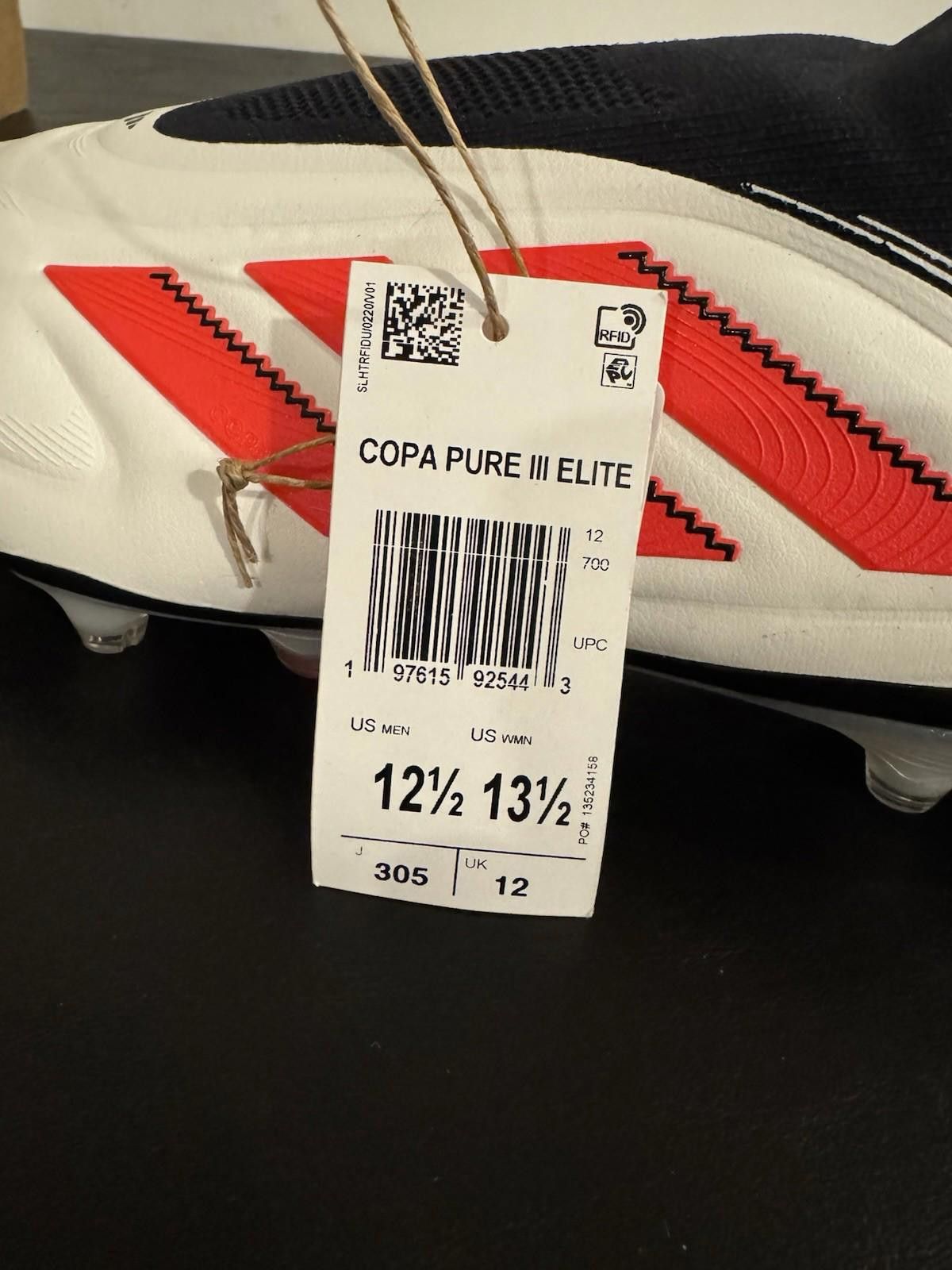 Adidas Sz 12.5 Men - Adidas Copa Pure 3 Elite FG Laceless Size ONE SIZE - 7 Thumbnail