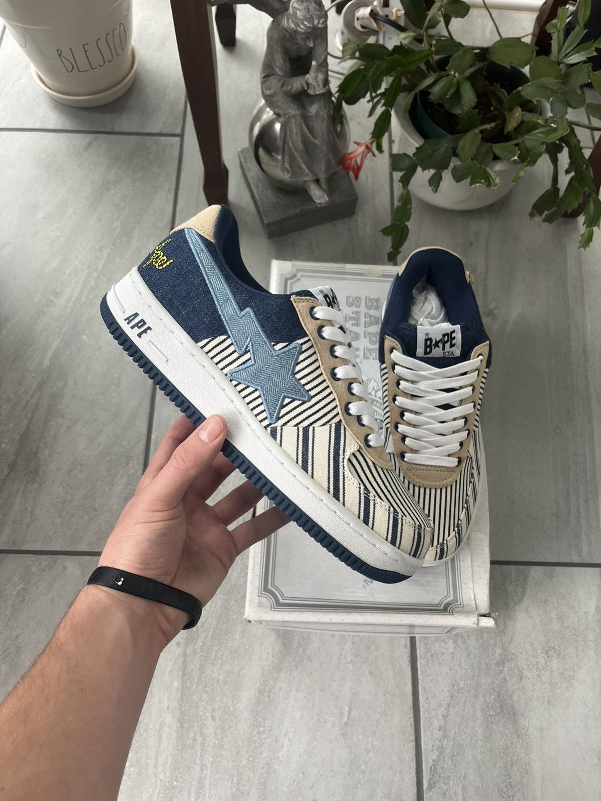 Bape Rare Nigo A Bathing Ape Bapesta Denim 3 2008 Size US 9.5 / EU 42-43 - 1 Thumbnail