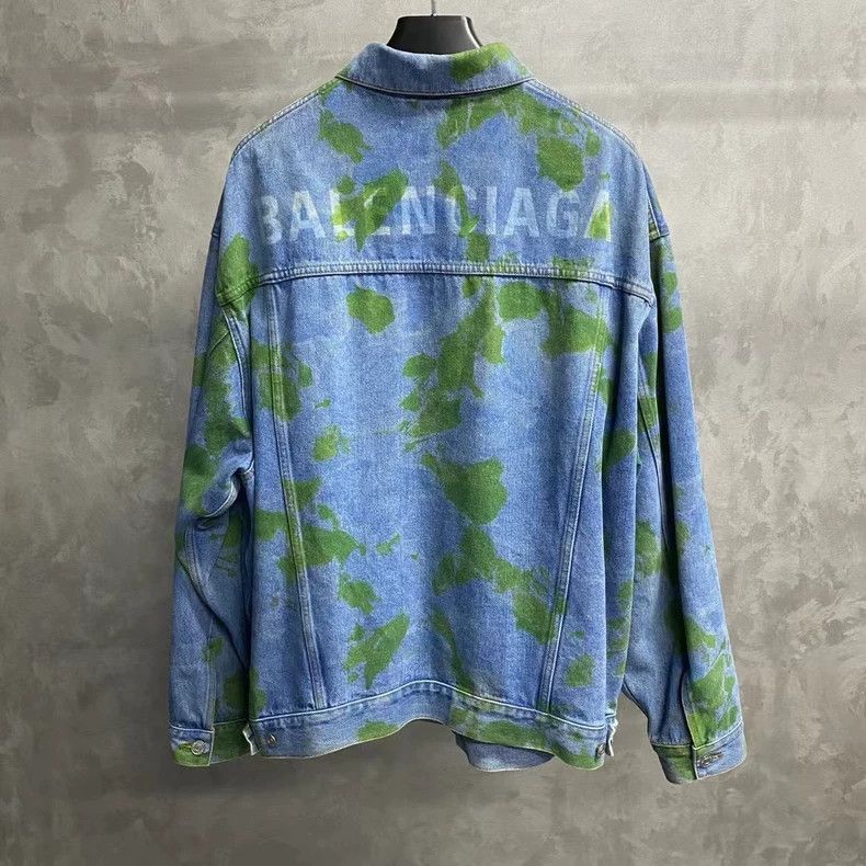Balenciaga Blue Plant Pattern Logo Denim Jacket-2506 Size US M / EU 48-50 / 2 - 2 Thumbnail