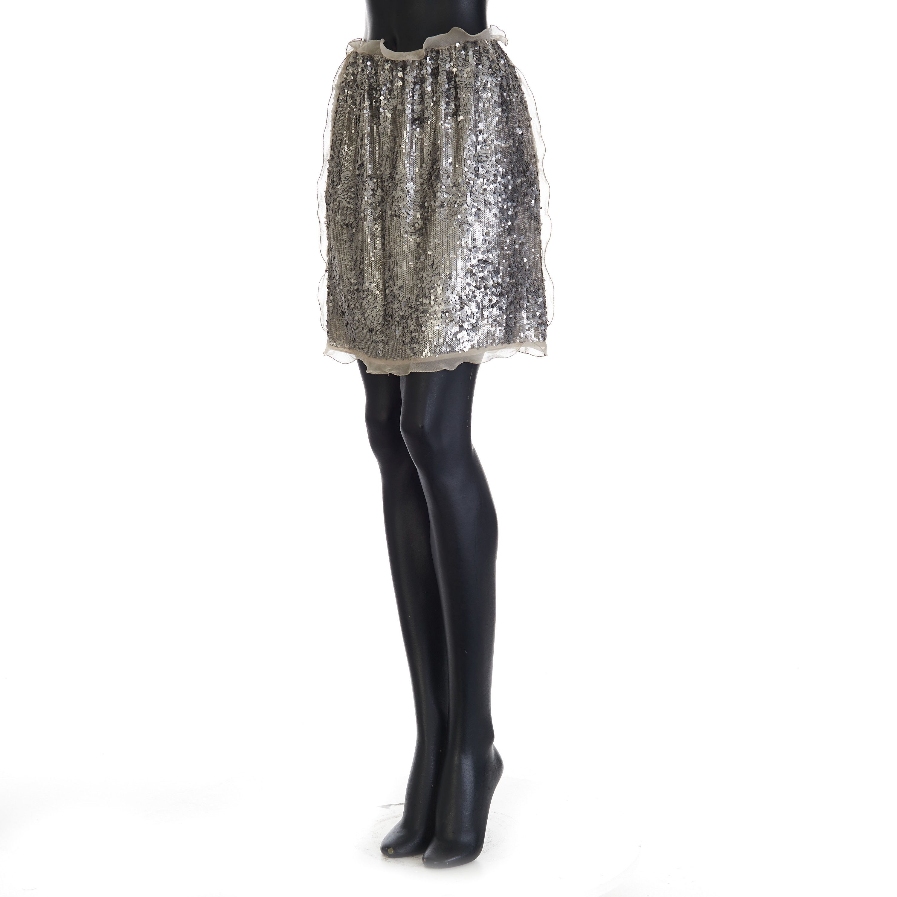 Fendi Miniskirt With Sequin Embroidery Size 27" / US 4 / IT 40 - 2 Thumbnail