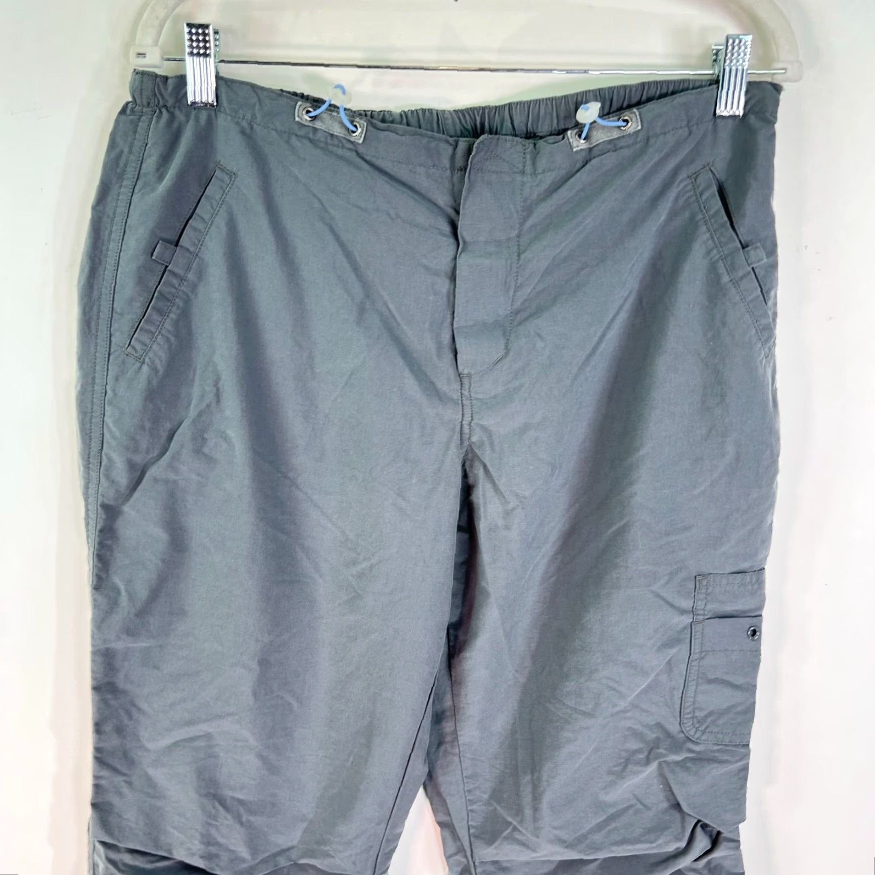 Express Express Cargo Convertible Pants Women's L Gray Nylon Cotton Lined Elastic Size 36" / US 14 / IT 50 - 2 Thumbnail