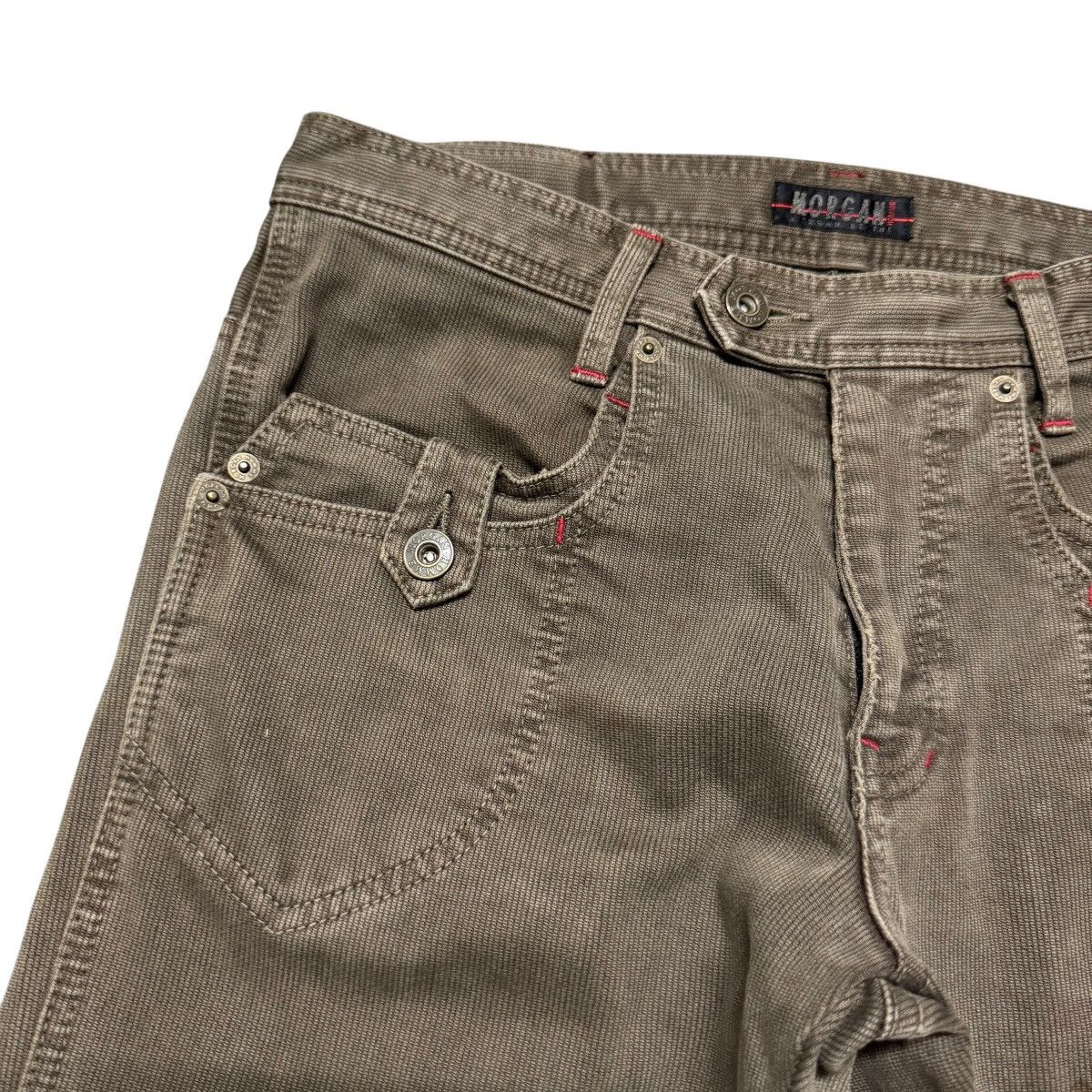 Japanese Brand Morgan Homme Brown Denim Flare Pants Size US 29 - 4 Thumbnail