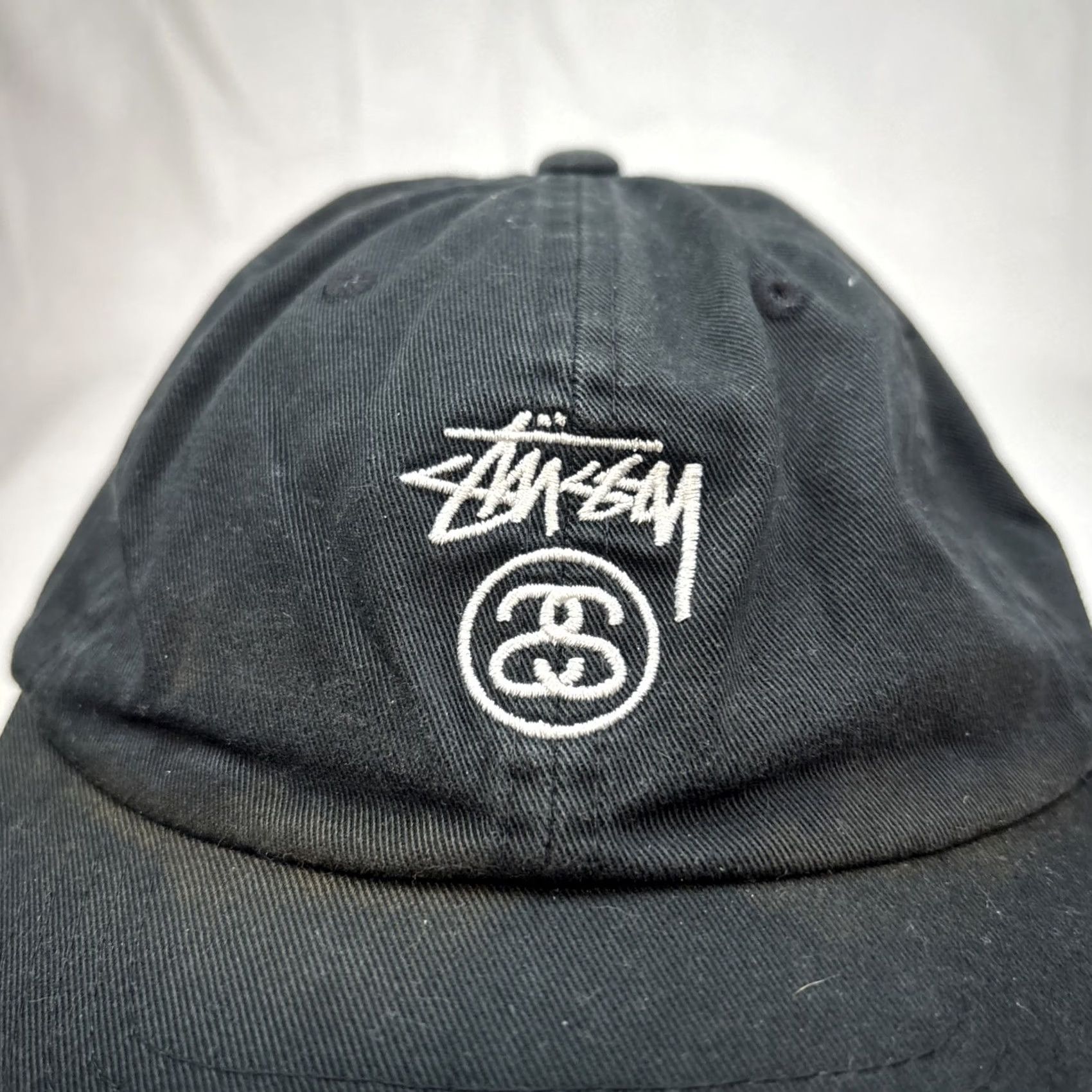 Vintage Stussy Stüssy Visor Cap Hat Adult One Size Black Strap back Sandwich Visor Mens Size ONE SIZE - 3 Thumbnail