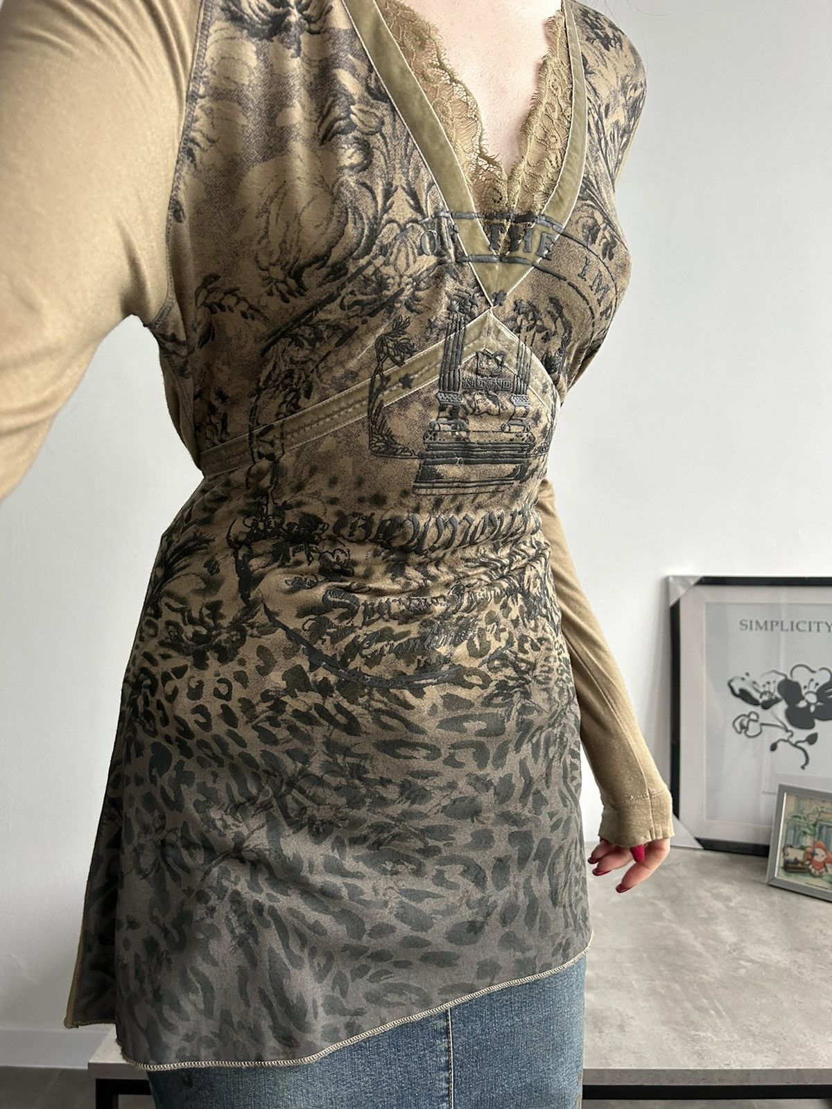 Vintage Vintage Gorgeous Long Blouse Avant Garde Y2K leopard Size S / US 4 / IT 40 - 2 Thumbnail
