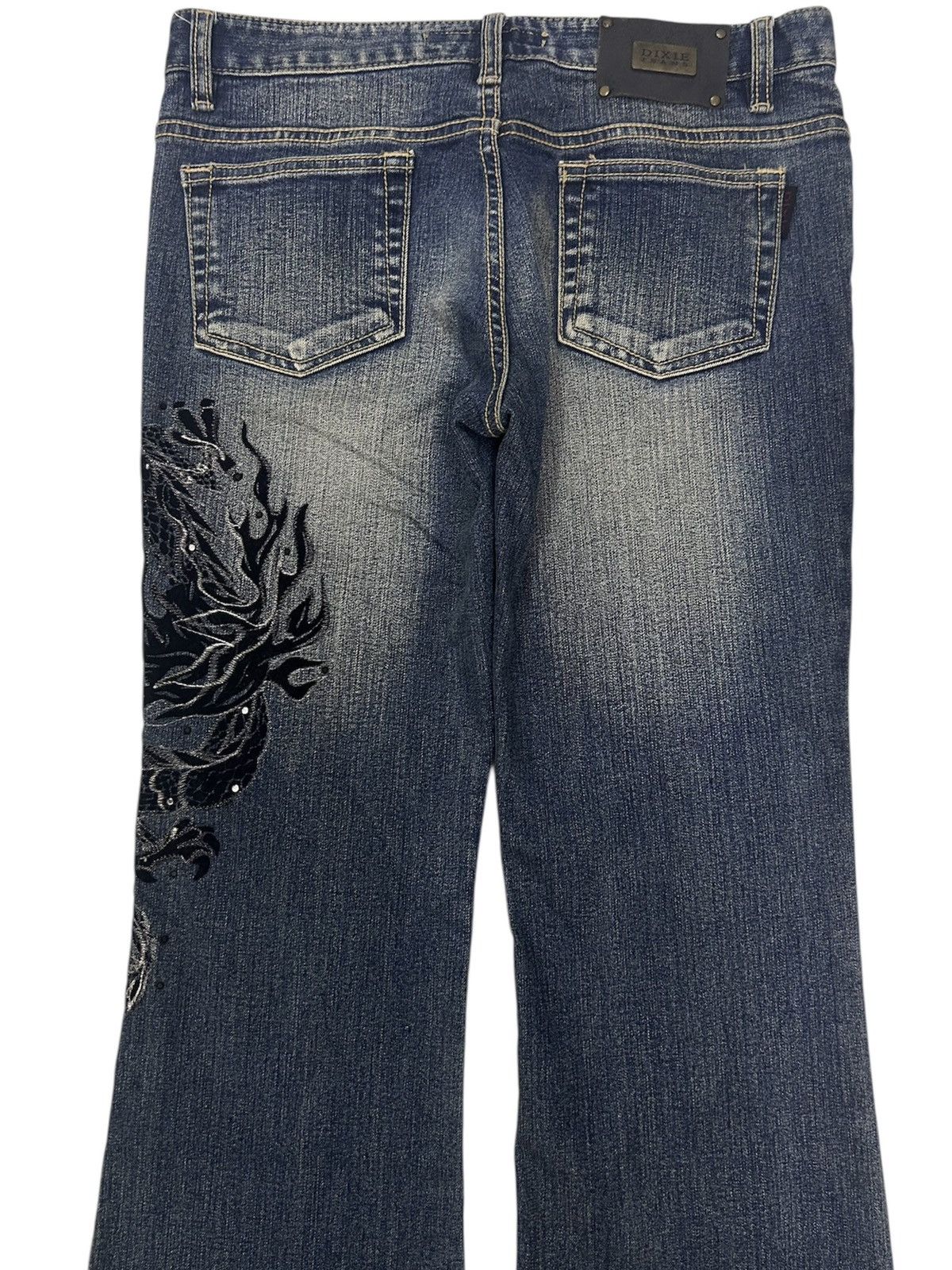 Japanese Brand × Vintage Vintage Japanese DIXIE JEANS Dragon Flare Denim Size US 30 / EU 46 - 5 Thumbnail