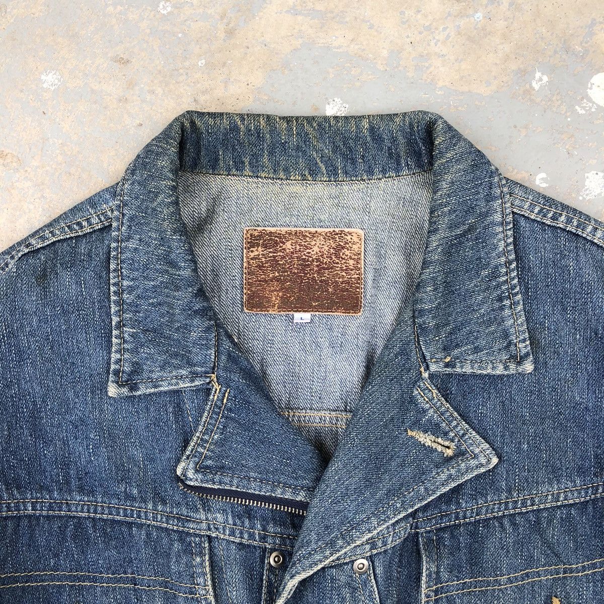 Vintage Vintage 1980s Denim Bomber Buckle Jacket Pockets Size US L / EU 52-54 / 3 - 20 Thumbnail