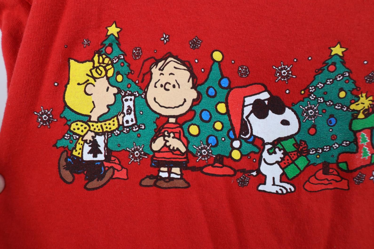 Gildan Vintage Y2K Peanuts Charlie Brown Joe Cool Christmas T-Shirt Size US XL / EU 56 / 4 - 5 Thumbnail