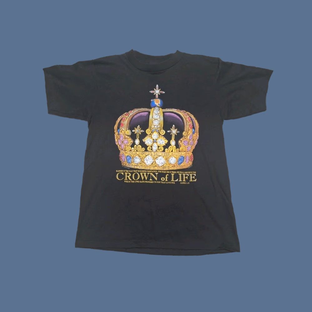 Vintage VINTAGE Crown Of Life Religion God Jesus T-shirt M Retro USA 90s Christianity Size US M / EU 48-50 / 2 - 1 Thumbnail